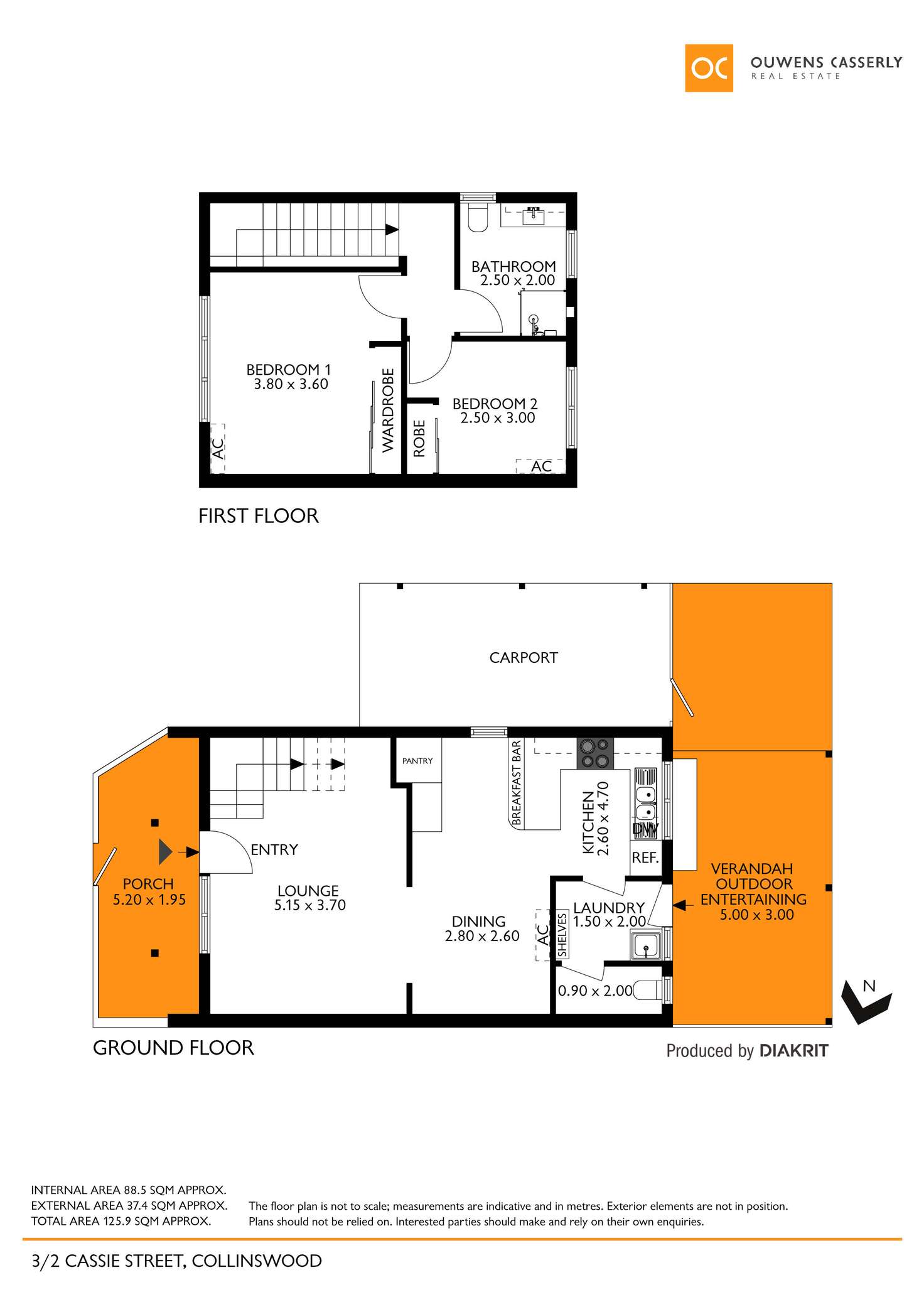 Floorplan of Homely townhouse listing, 3/2 Cassie Street, Collinswood SA 5081