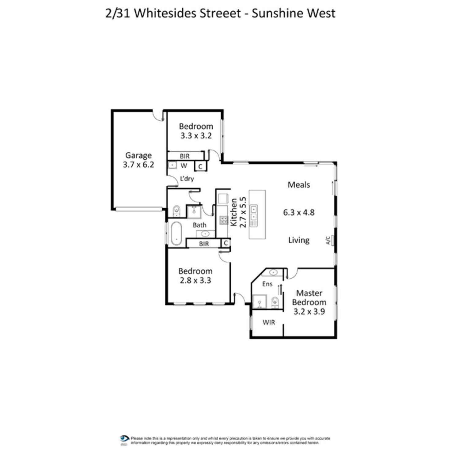 Floorplan of Homely unit listing, 2/31 Whitesides Avenue, Sunshine West VIC 3020