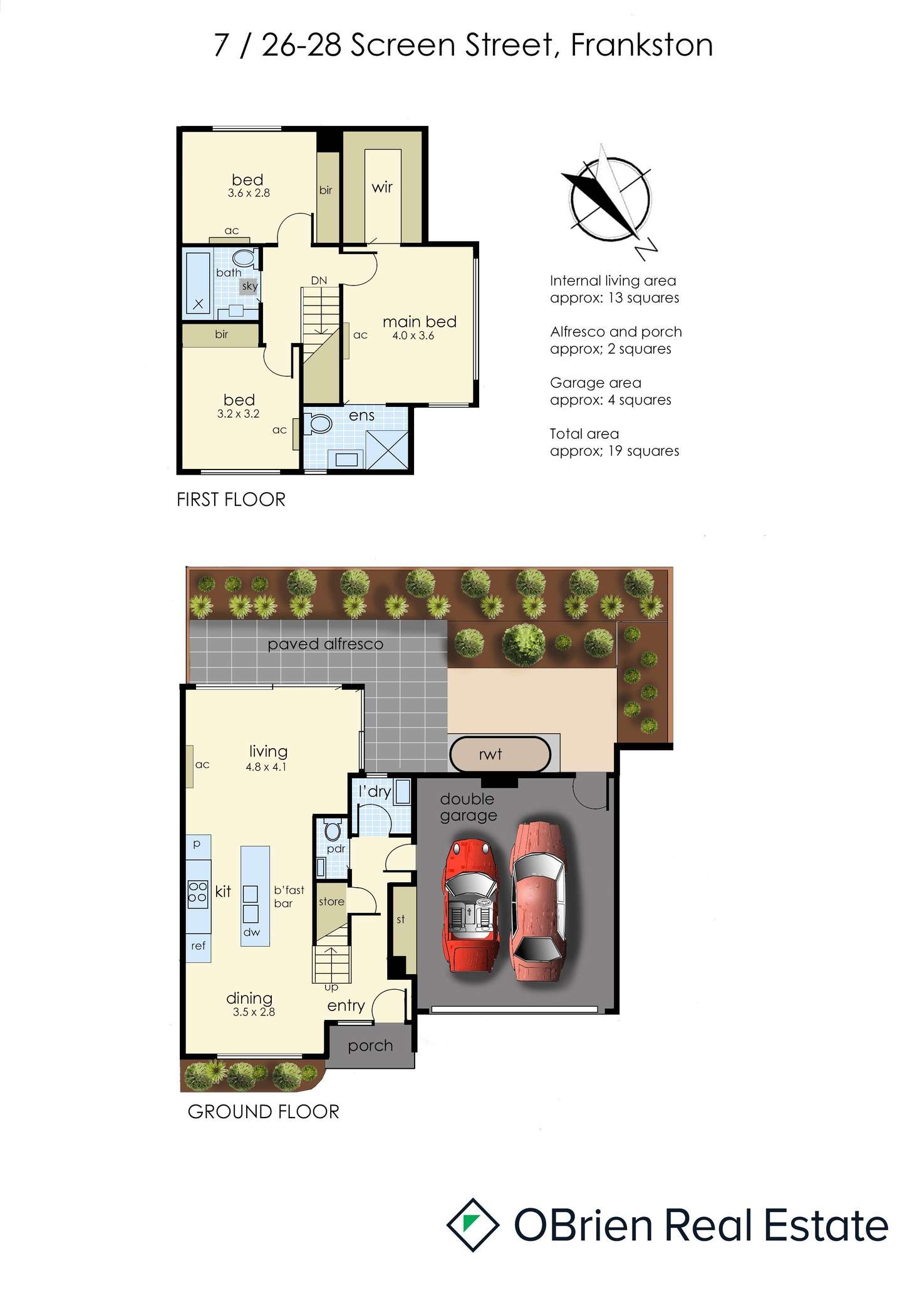Floorplan of Homely townhouse listing, 7/26-28 Screen Street, Frankston VIC 3199