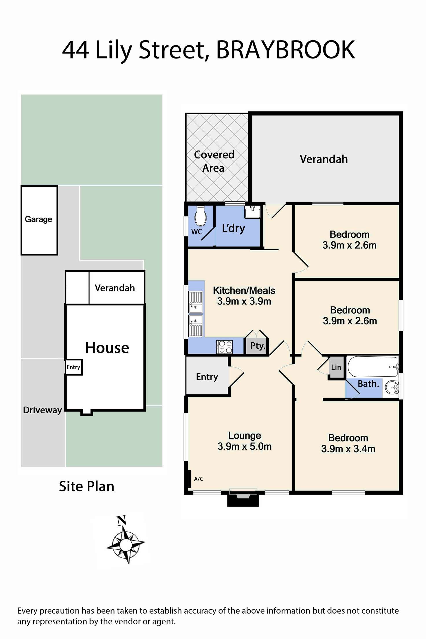 Floorplan of Homely house listing, 44 Lily Street, Braybrook VIC 3019