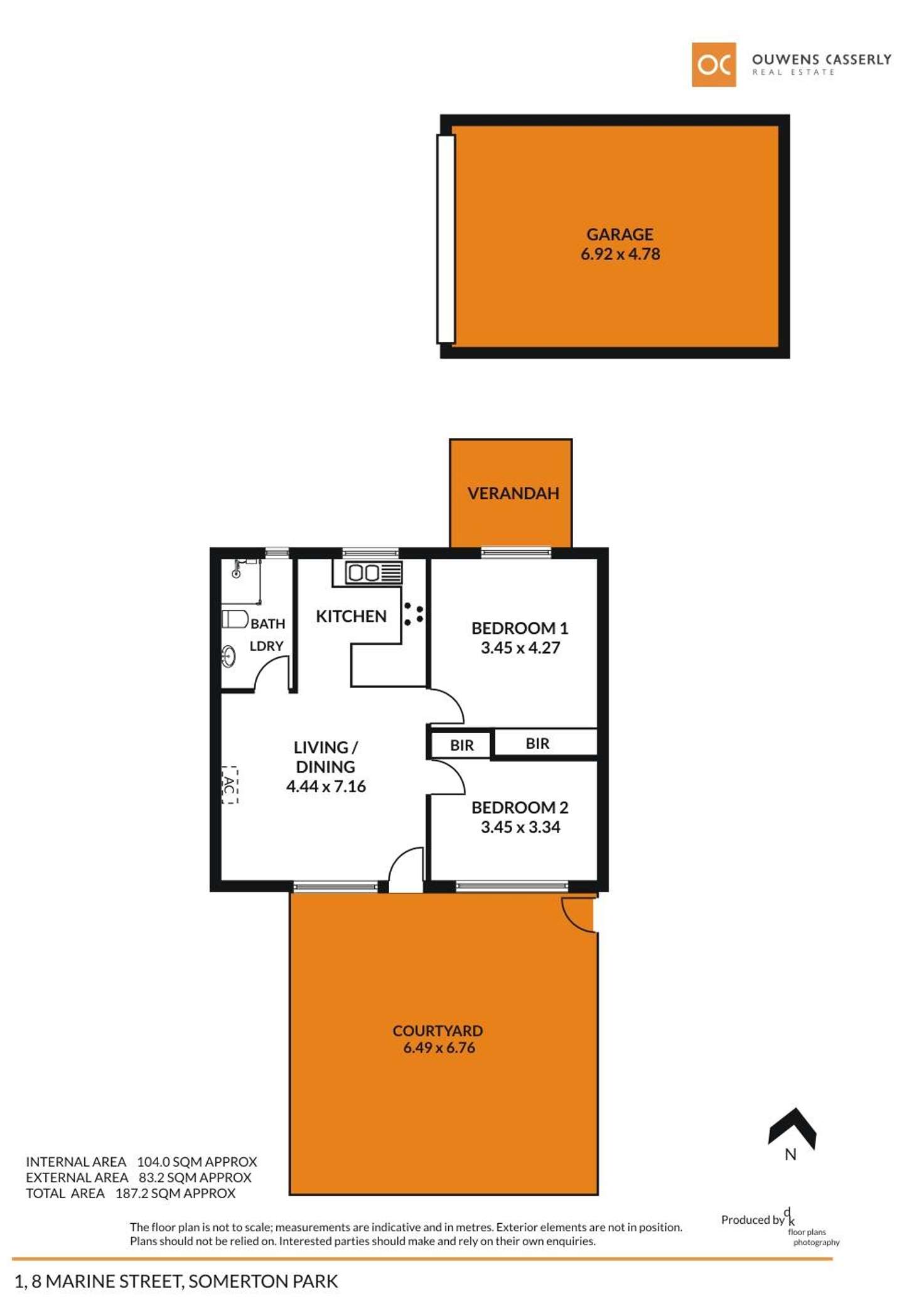Floorplan of Homely unit listing, 1/8 Marine Street, Somerton Park SA 5044