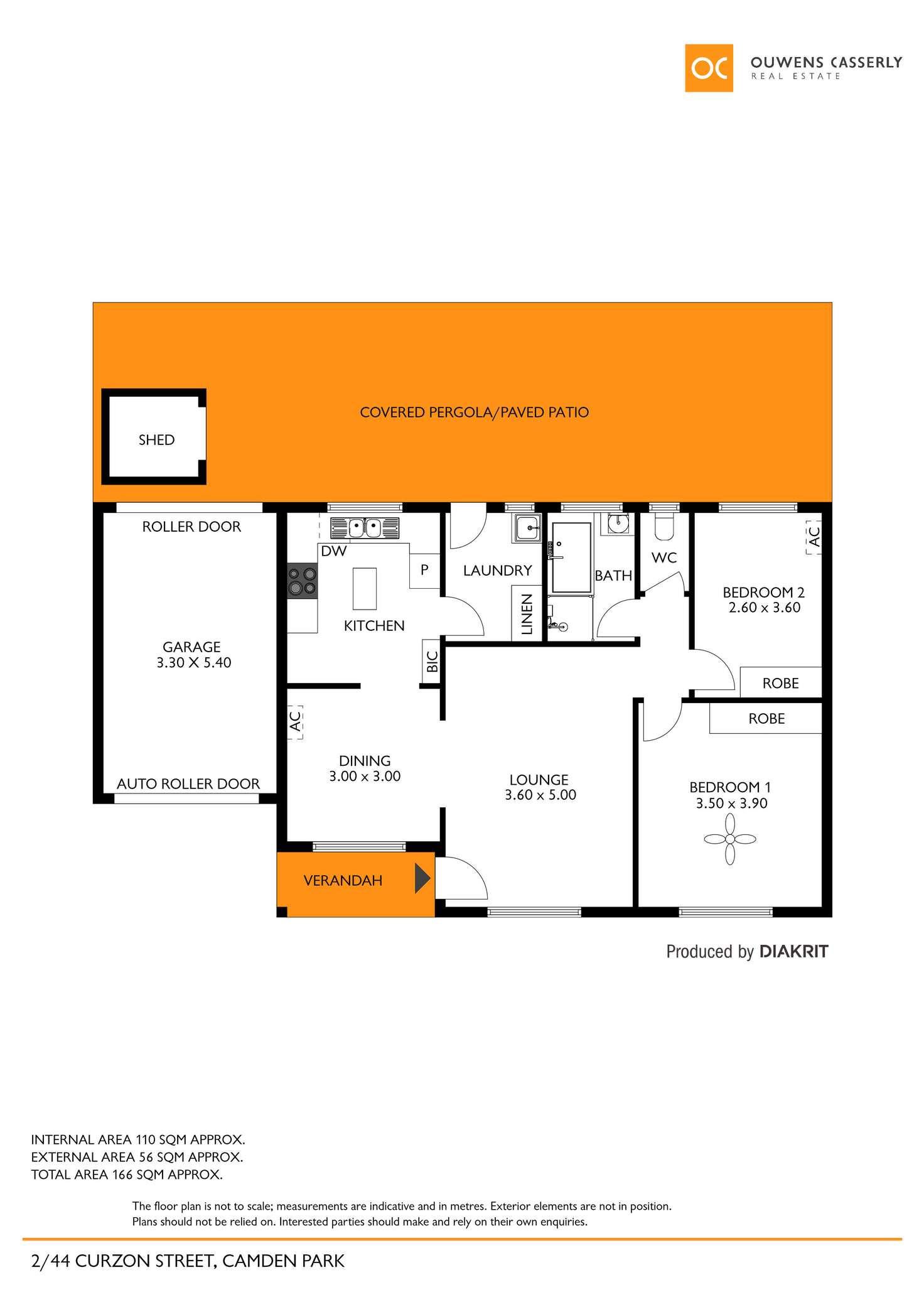 Floorplan of Homely unit listing, 2/44 Curzon Street, Camden Park SA 5038