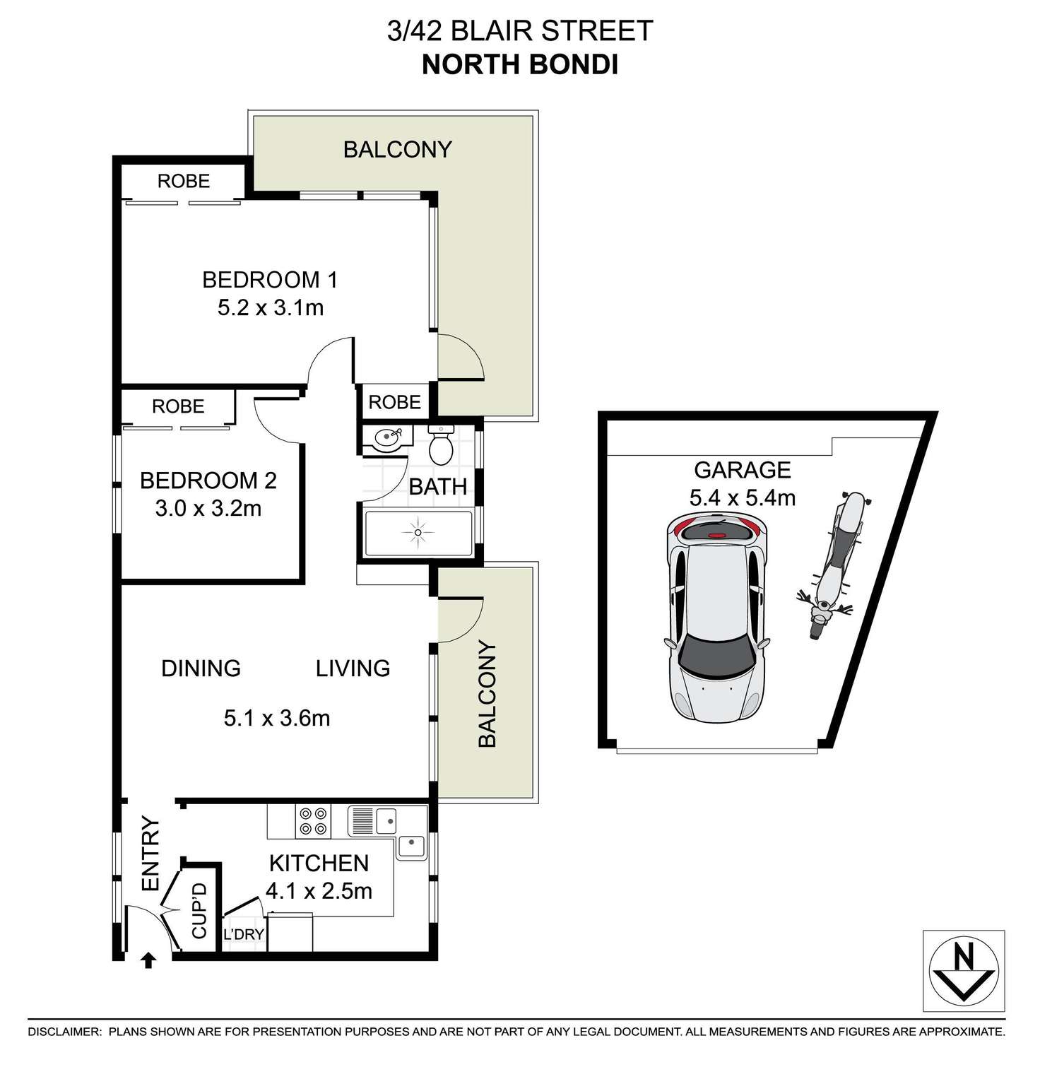 Floorplan of Homely apartment listing, 3/42 Blair Street, North Bondi NSW 2026