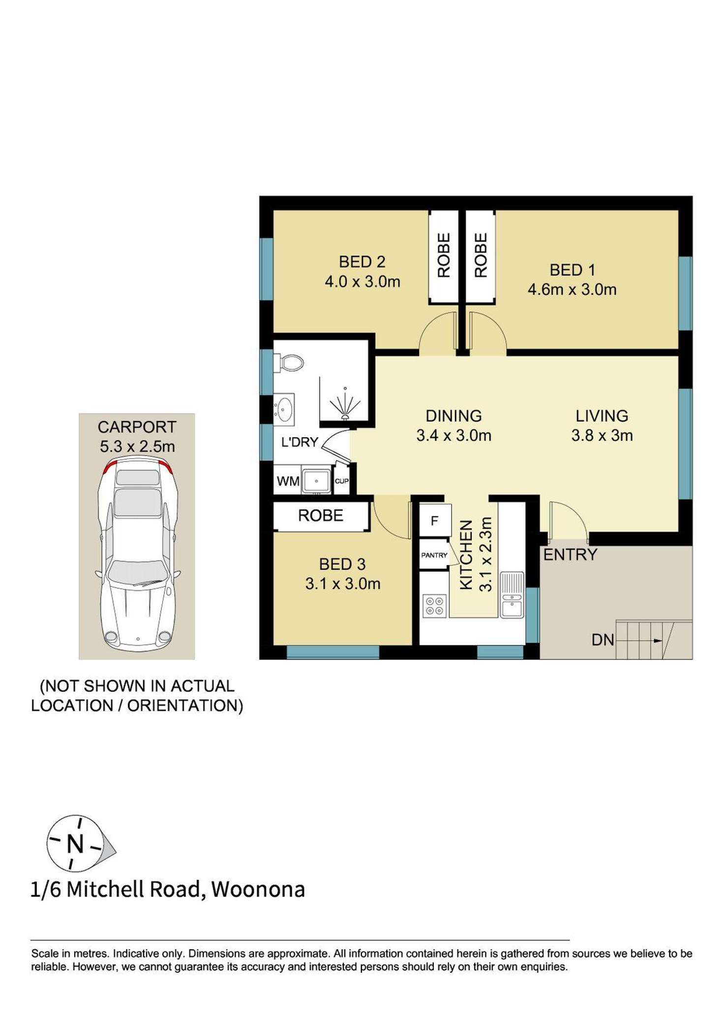 Floorplan of Homely villa listing, 1/6 Mitchell Road, Woonona NSW 2517