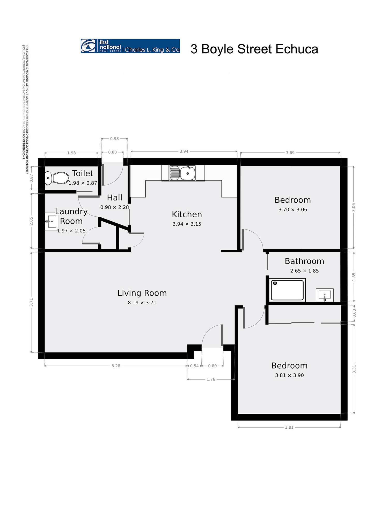 Floorplan of Homely house listing, 3 Boyle Street, Echuca VIC 3564