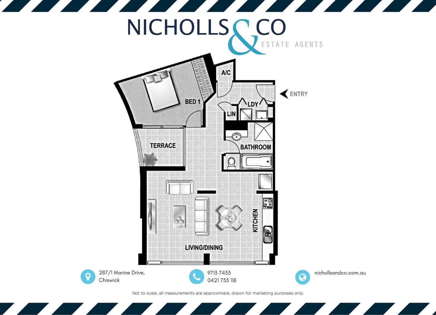 Floorplan of Homely apartment listing, 287/1 Marine Drive Drive, Chiswick NSW 2046