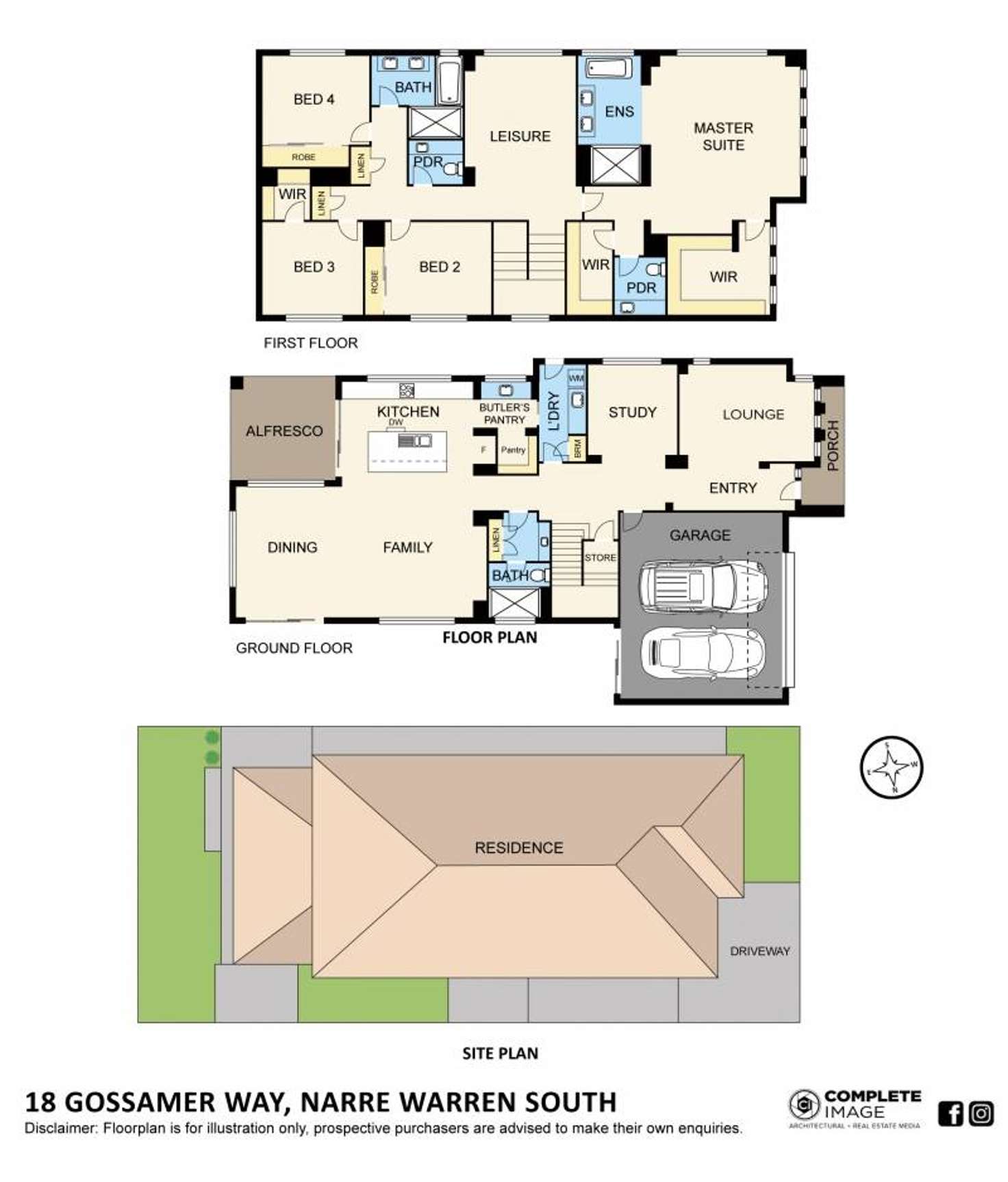 Floorplan of Homely house listing, 18 Gossamer Way, Narre Warren South VIC 3805
