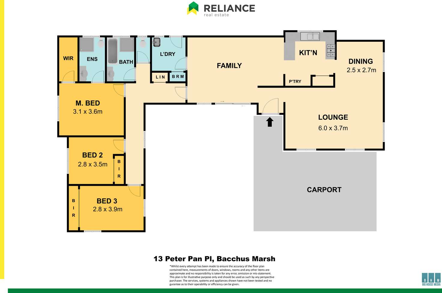 Floorplan of Homely house listing, 13 Peterpan Place, Bacchus Marsh VIC 3340