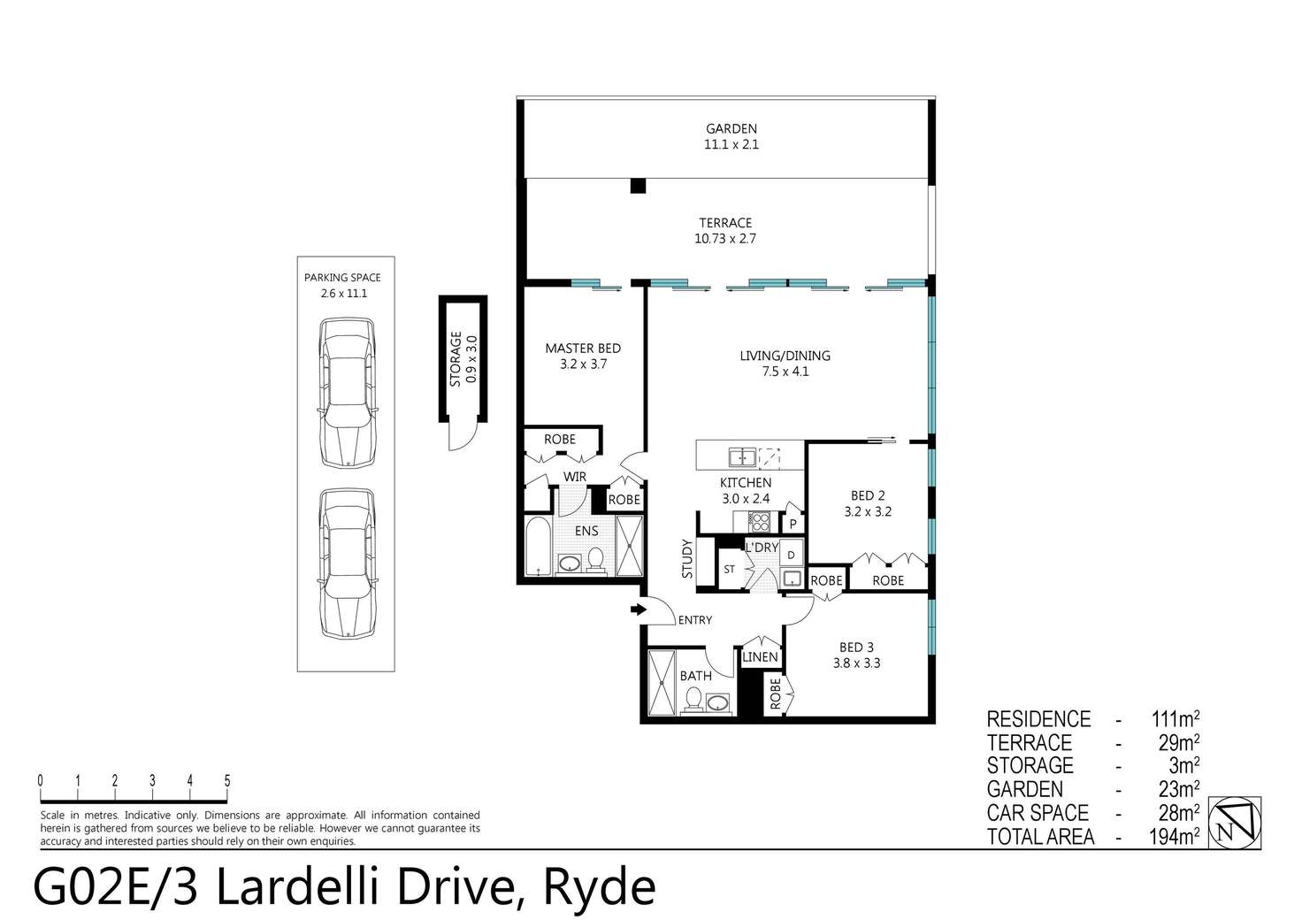 Floorplan of Homely apartment listing, G02E/3 Lardelli Drive, Ryde NSW 2112