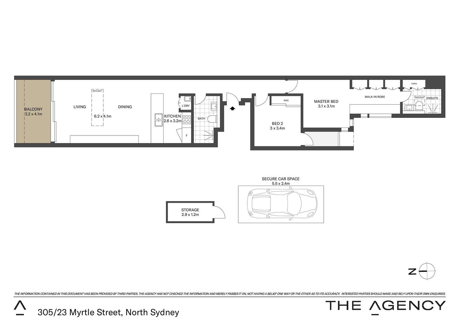 Floorplan of Homely apartment listing, 305/23 Myrtle Street, North Sydney NSW 2060