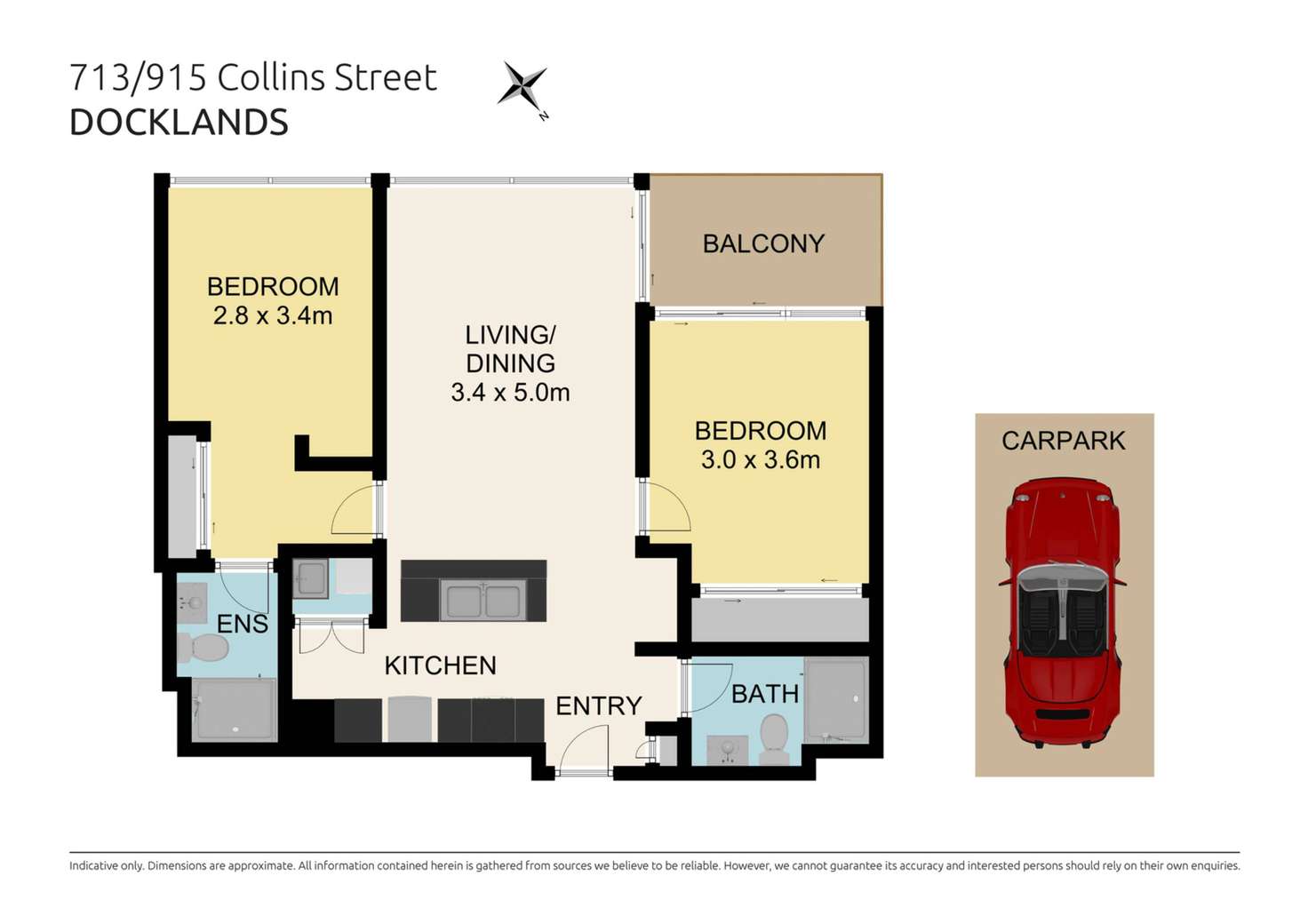 Floorplan of Homely apartment listing, 713/915 Collins Street, Docklands VIC 3008
