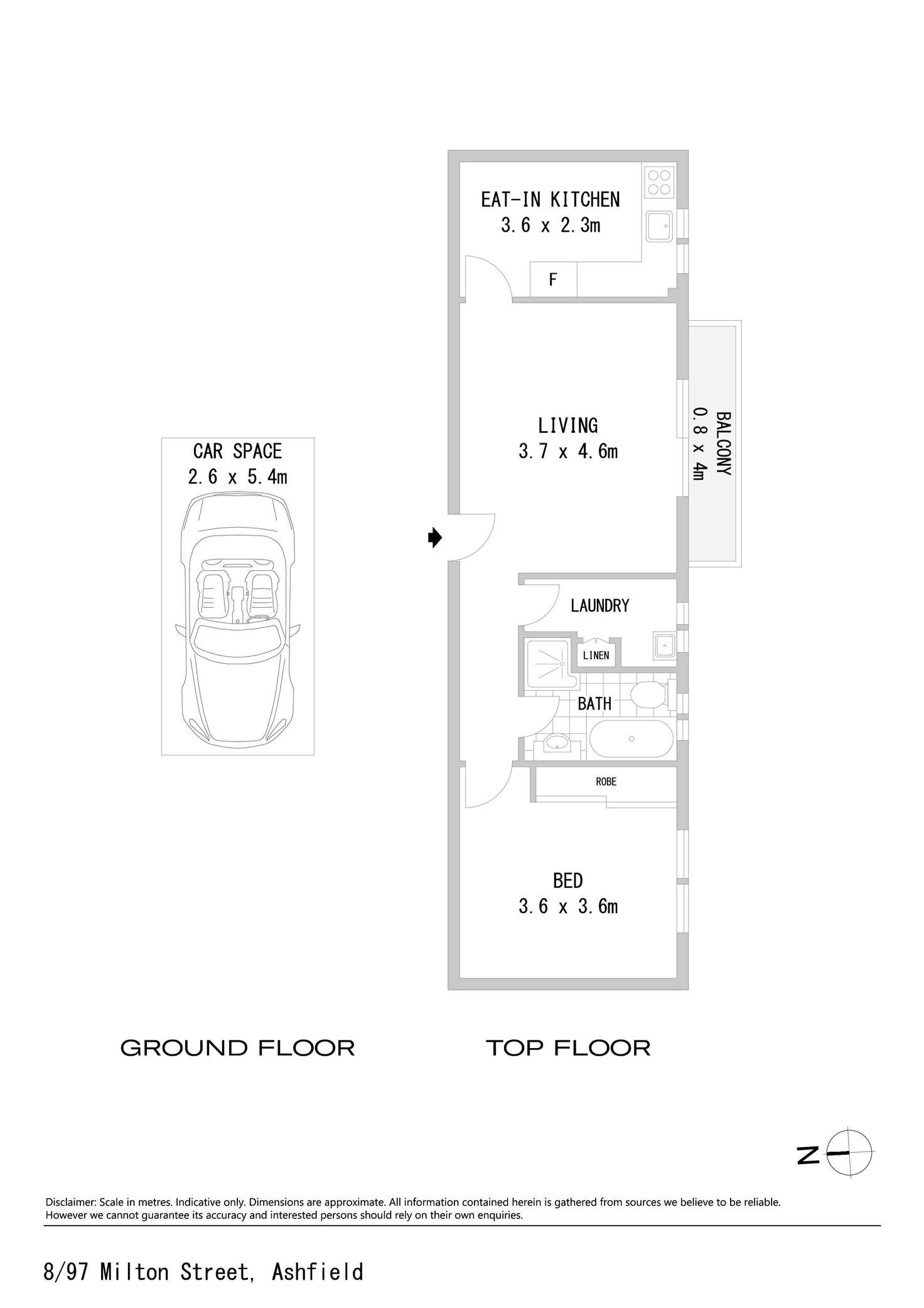 Floorplan of Homely apartment listing, 8/97 Milton Street, Ashfield NSW 2131