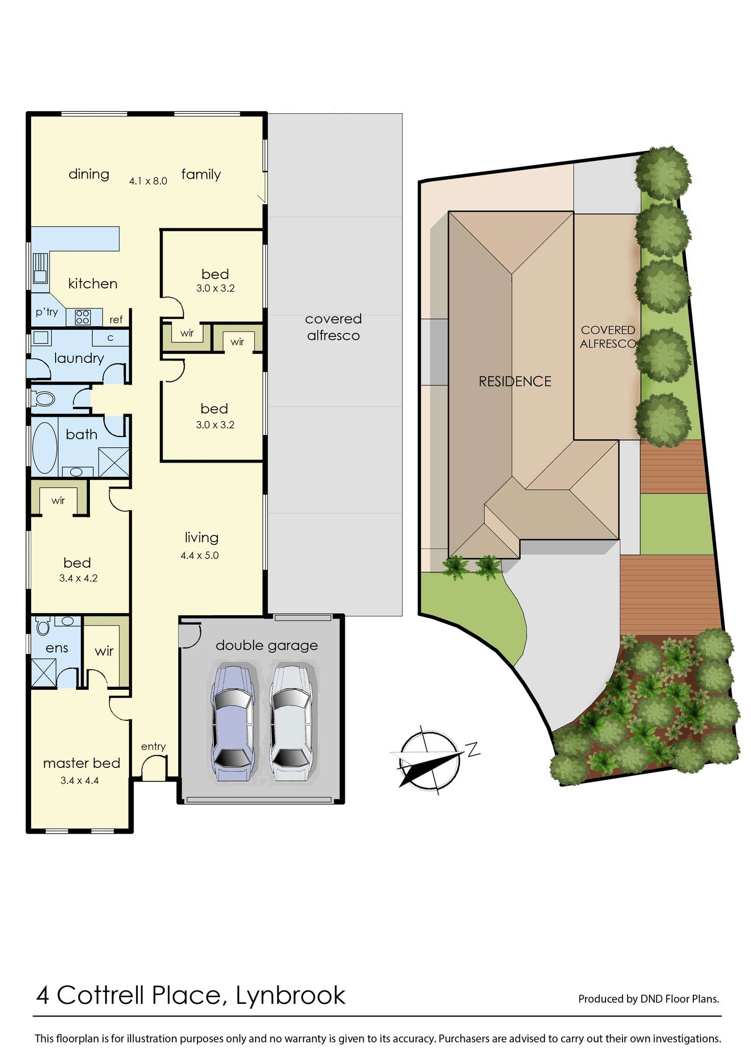 Floorplan of Homely house listing, 4 Cottrell Place, Lynbrook VIC 3975