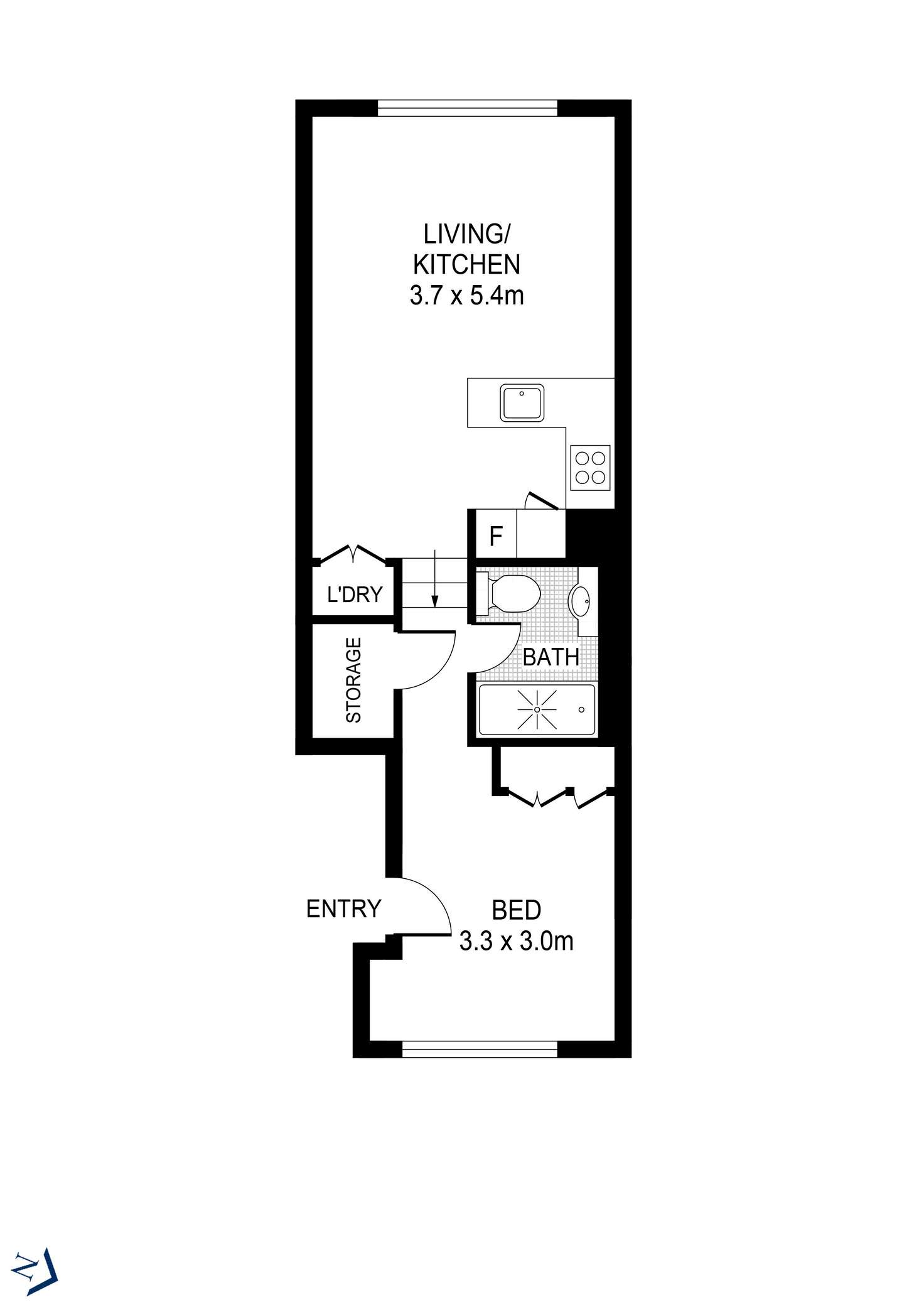 Floorplan of Homely apartment listing, 1410/243 Pyrmont Street, Pyrmont NSW 2009