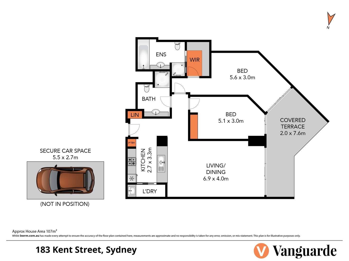 Floorplan of Homely apartment listing, 183 Kent Street, Sydney NSW 2000