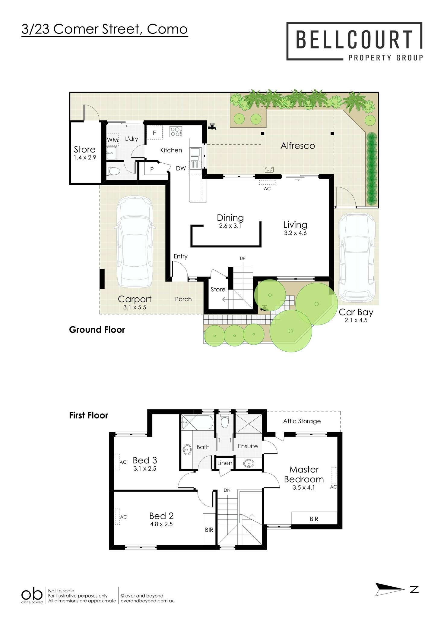 Floorplan of Homely townhouse listing, 3/23 Comer Street, Como WA 6152
