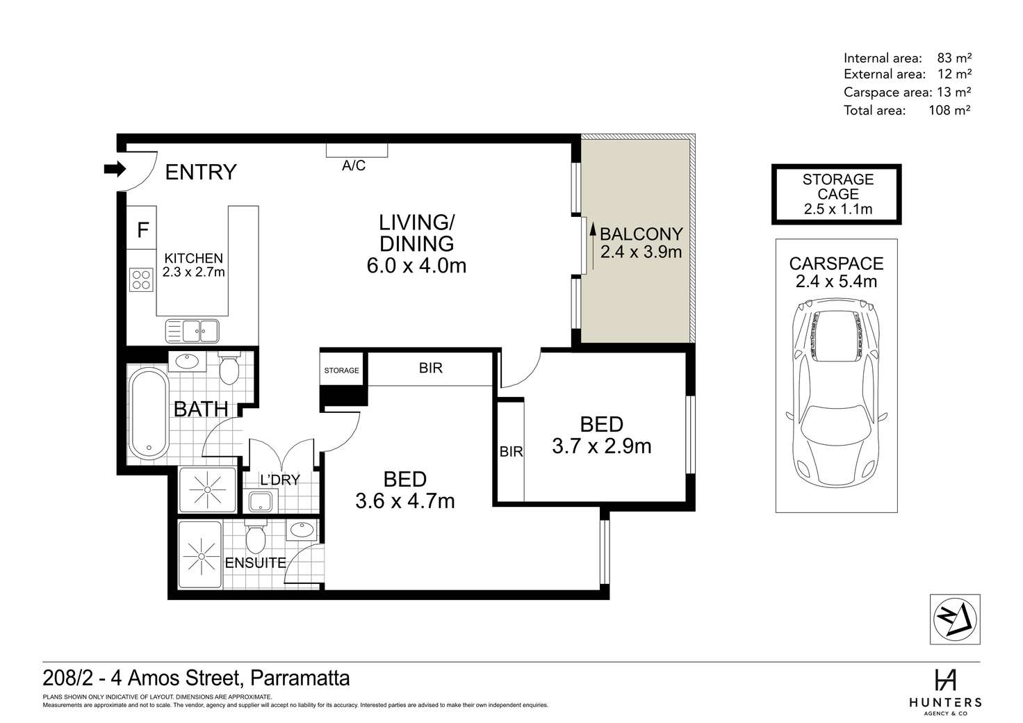 Floorplan of Homely apartment listing, 208/2-4 Amos Street, Parramatta NSW 2150