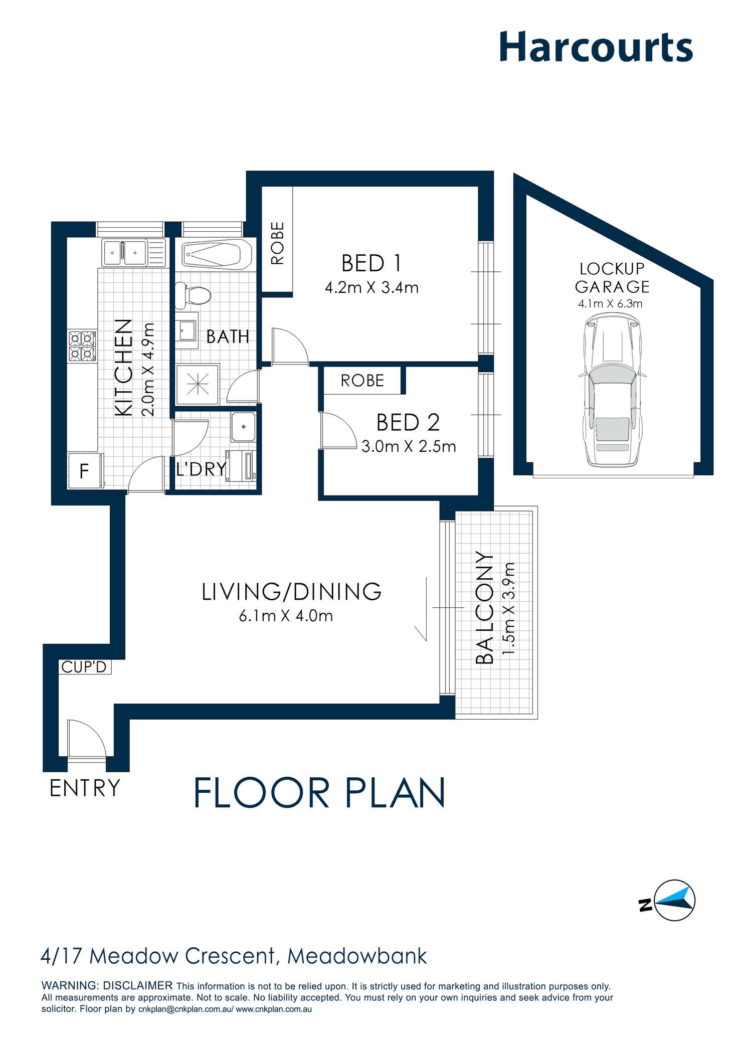 Floorplan of Homely unit listing, 4/17 Meadow Crescent, Meadowbank NSW 2114