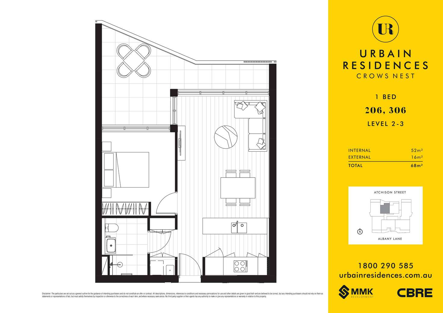 Floorplan of Homely apartment listing, 306/45 Atchison Street, Crows Nest NSW 2065