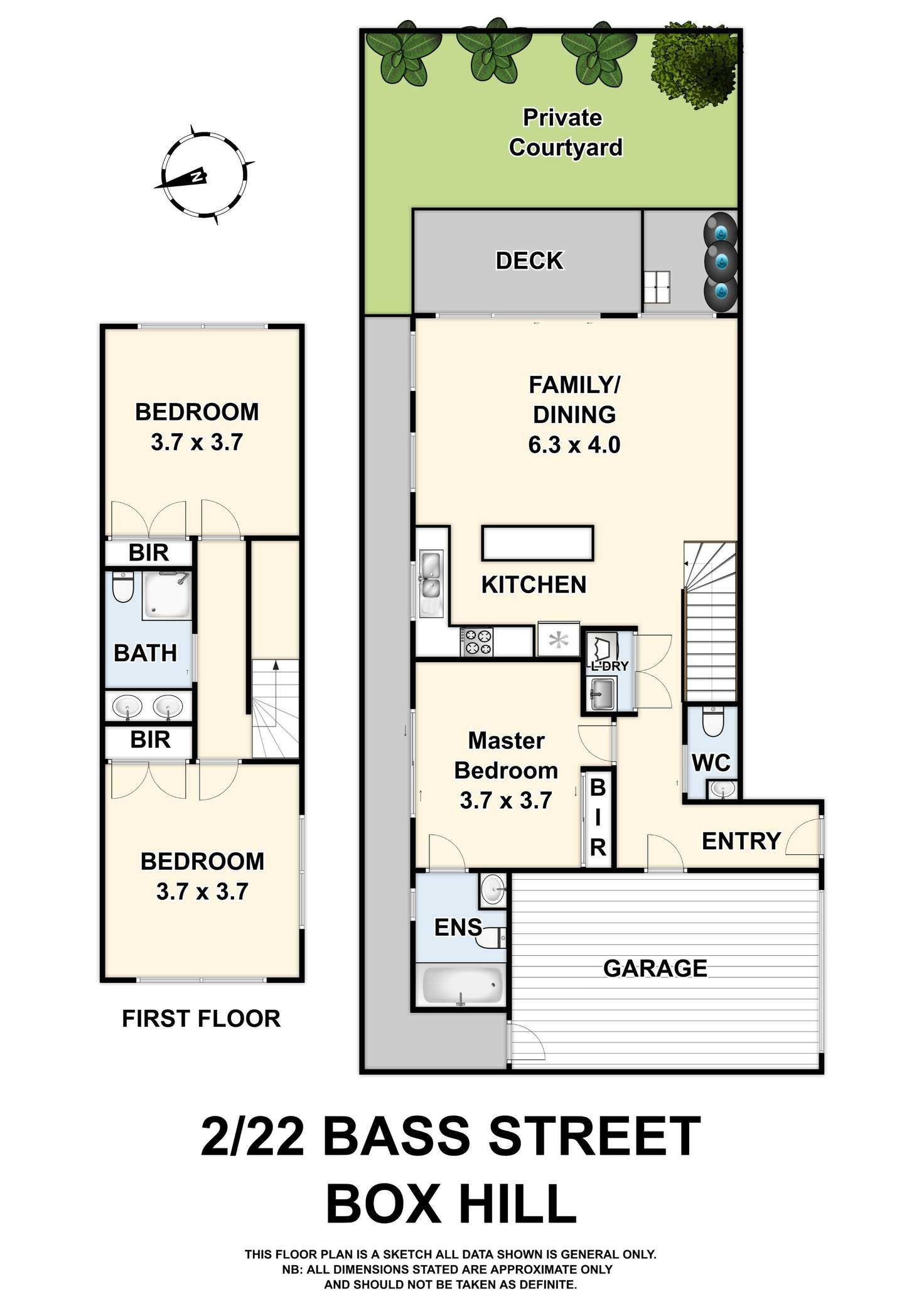 Floorplan of Homely townhouse listing, 2/22 Bass Street, Box Hill VIC 3128
