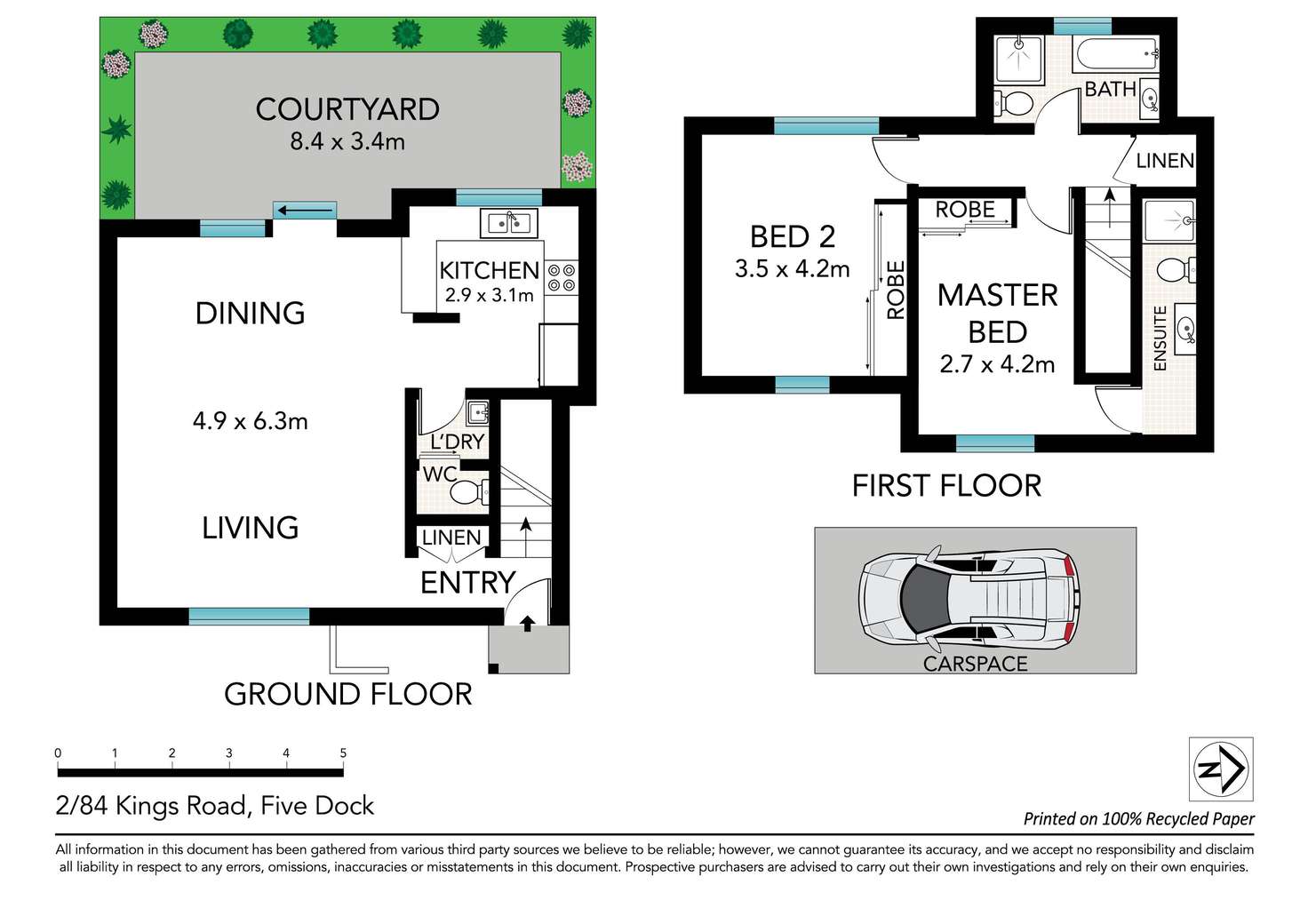Floorplan of Homely townhouse listing, 2/84 Kings Road, Five Dock NSW 2046