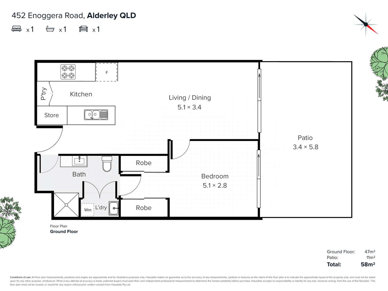 Floorplan of Homely unit listing, 5/452 Enoggera Road, Alderley QLD 4051