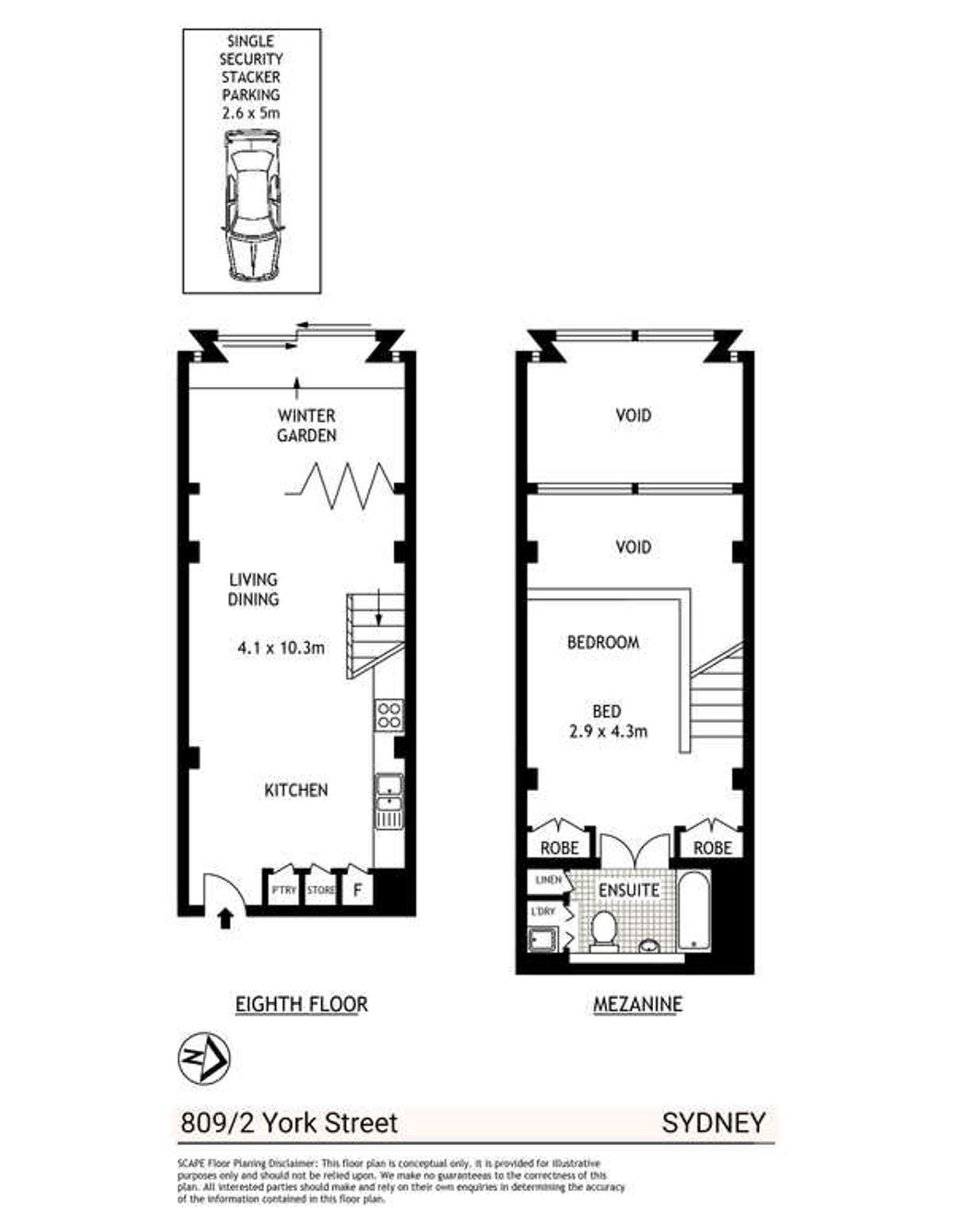 Floorplan of Homely apartment listing, 809/2 York Street, Sydney NSW 2000