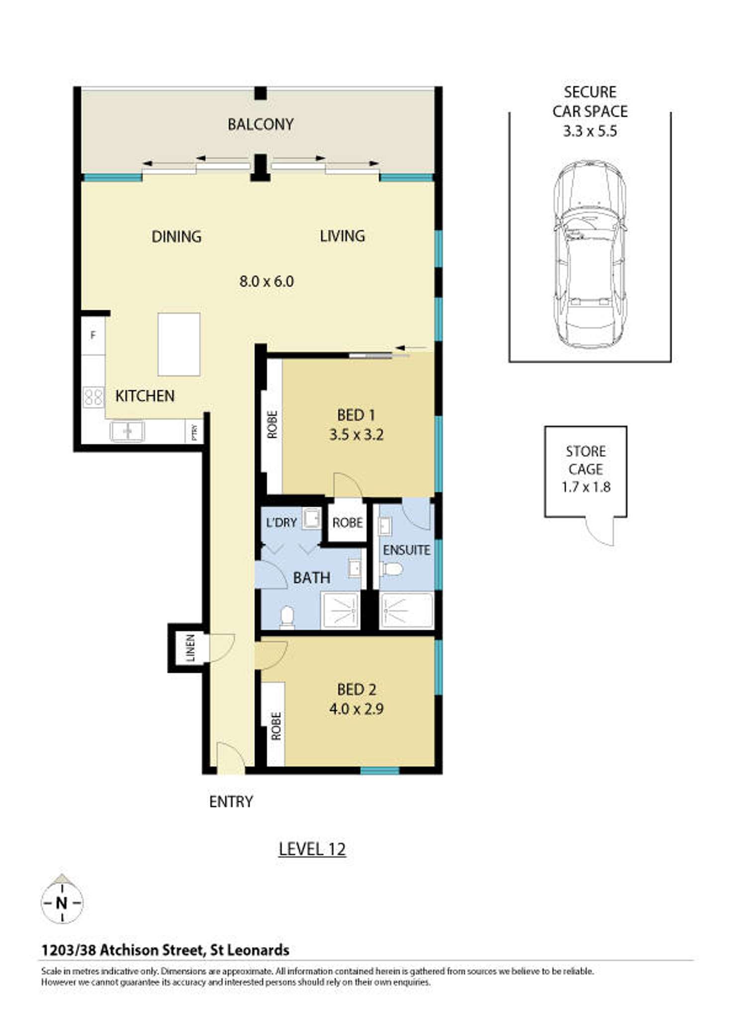 Floorplan of Homely apartment listing, 1203/38 Atchison Street, St Leonards NSW 2065