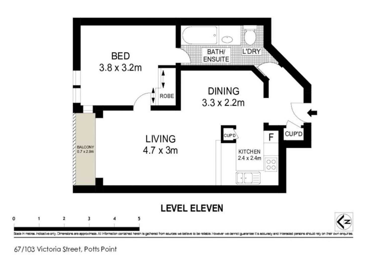 Floorplan of Homely apartment listing, 67/103 Victoria Street, Potts Point NSW 2011
