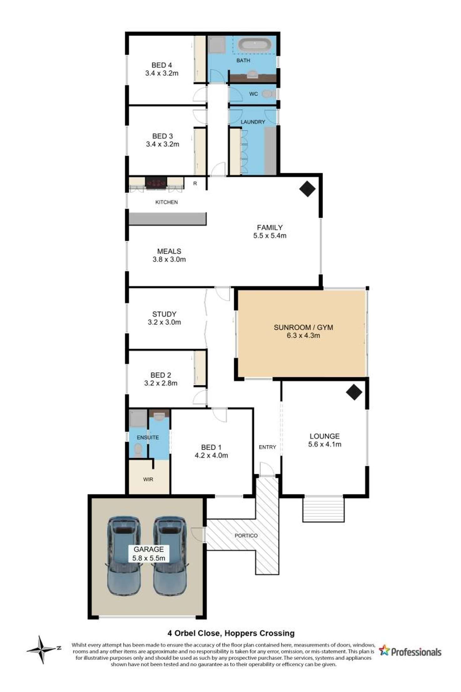 Floorplan of Homely house listing, 4 Orbel Close, Hoppers Crossing VIC 3029