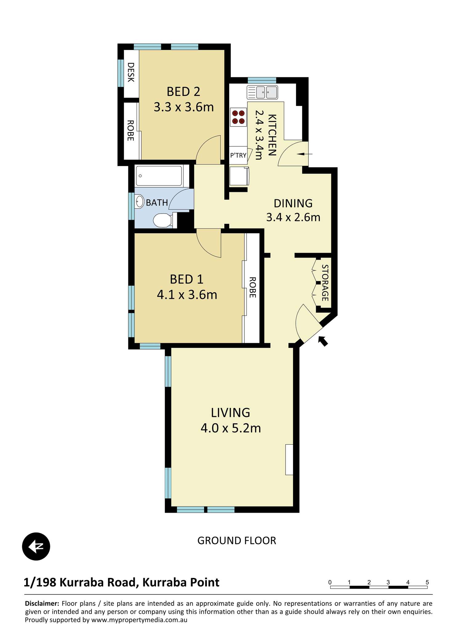 Floorplan of Homely apartment listing, 1/198 Kurraba Road, Kurraba Point NSW 2089