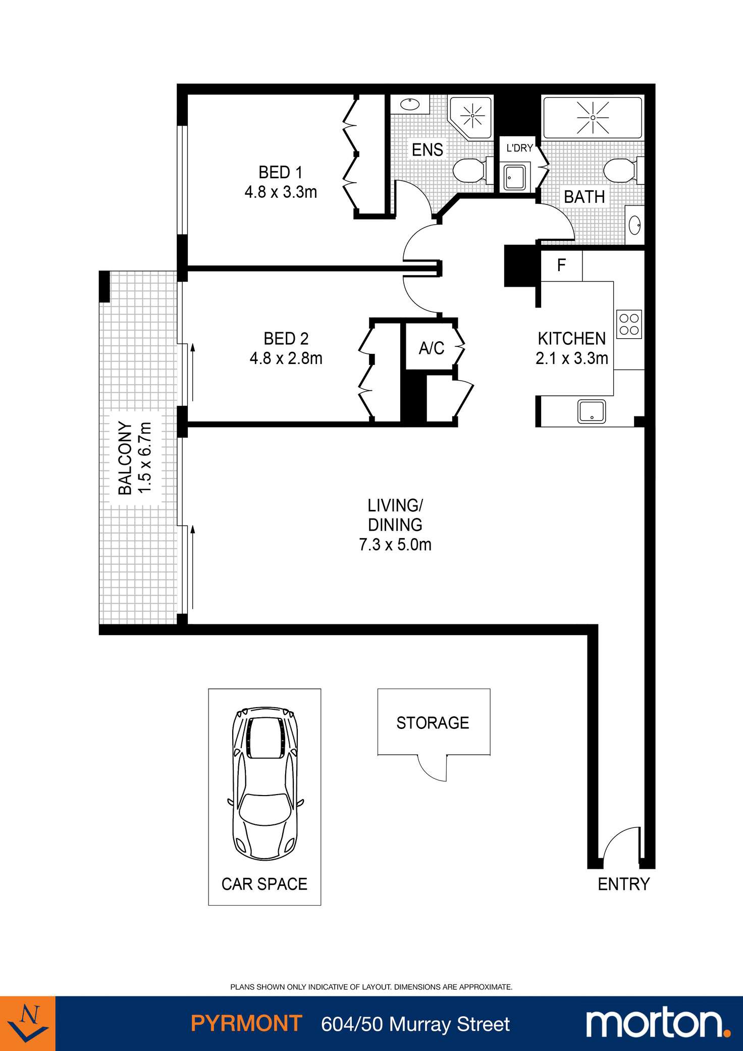 Floorplan of Homely apartment listing, 604/50 Murray Street, Pyrmont NSW 2009