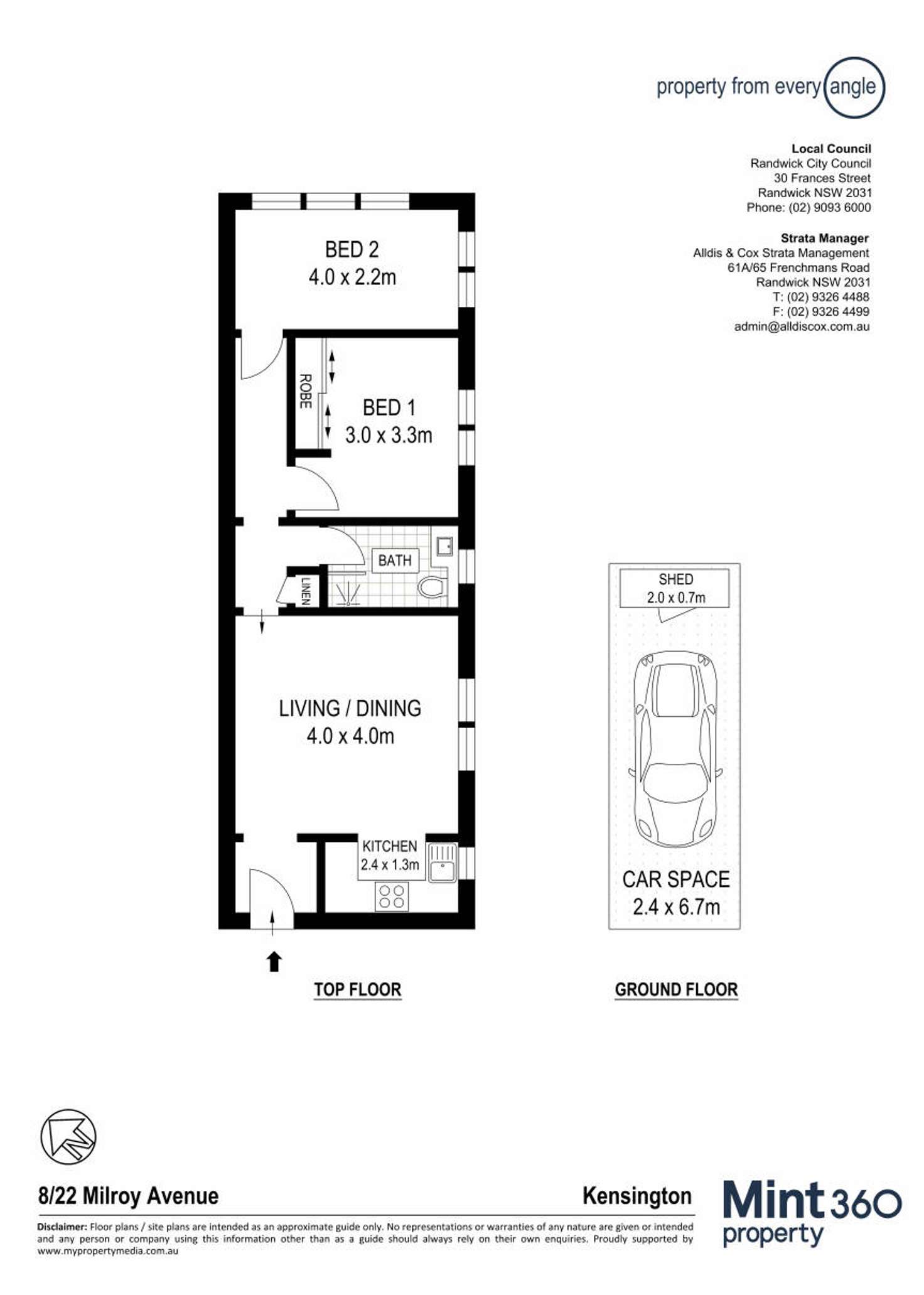 Floorplan of Homely apartment listing, 8/22 Milroy Avenue, Kensington NSW 2033