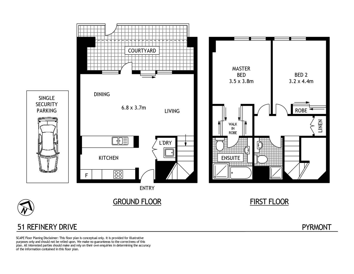 Floorplan of Homely apartment listing, 51 Refinery Drive, Pyrmont NSW 2009