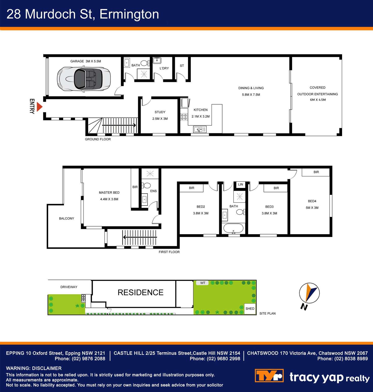 Floorplan of Homely semiDetached listing, 28 Murdoch Street, Ermington NSW 2115