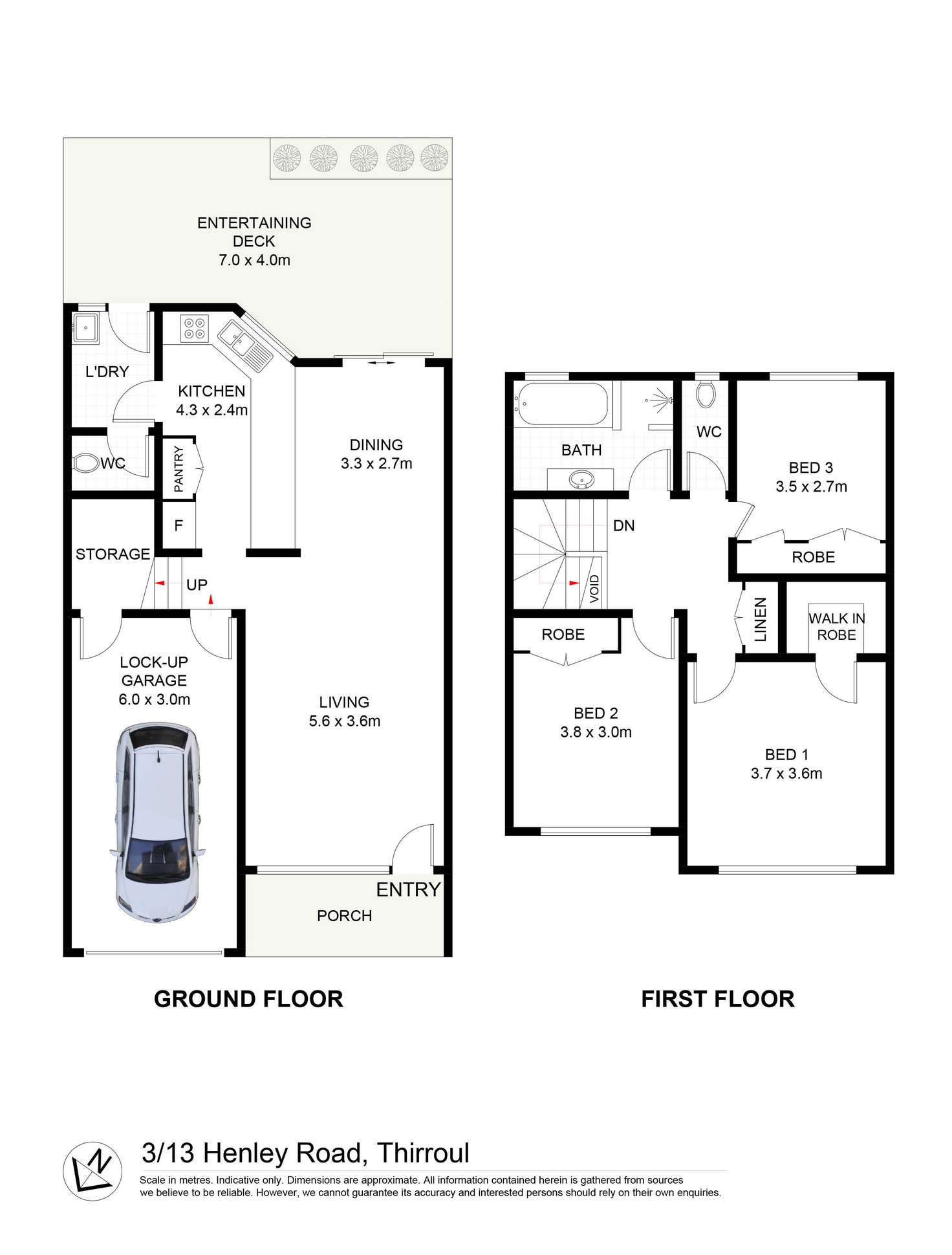 Floorplan of Homely townhouse listing, 3/13 Henley Road, Thirroul NSW 2515