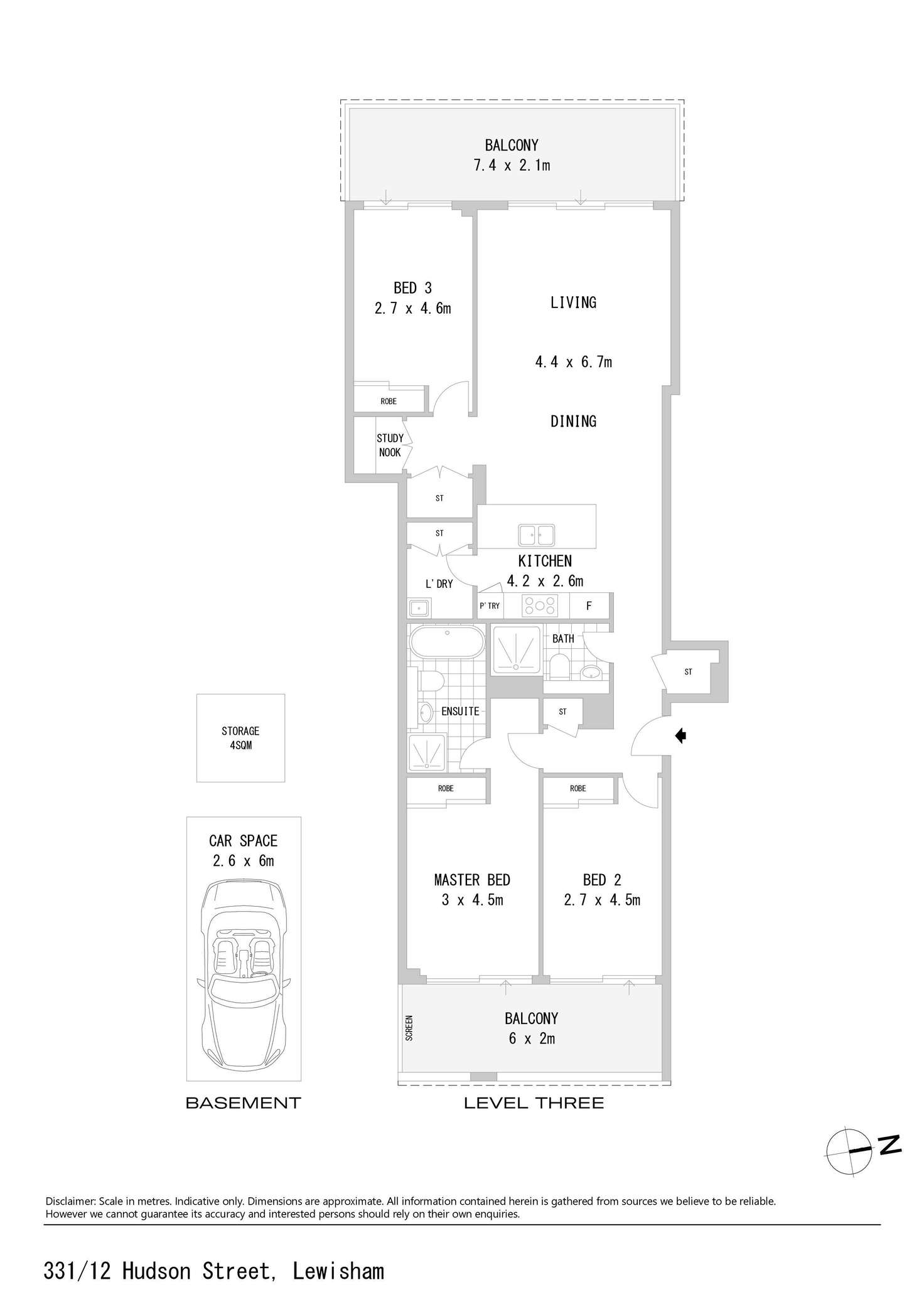 Floorplan of Homely apartment listing, 331/12 Hudson Street, Lewisham NSW 2049
