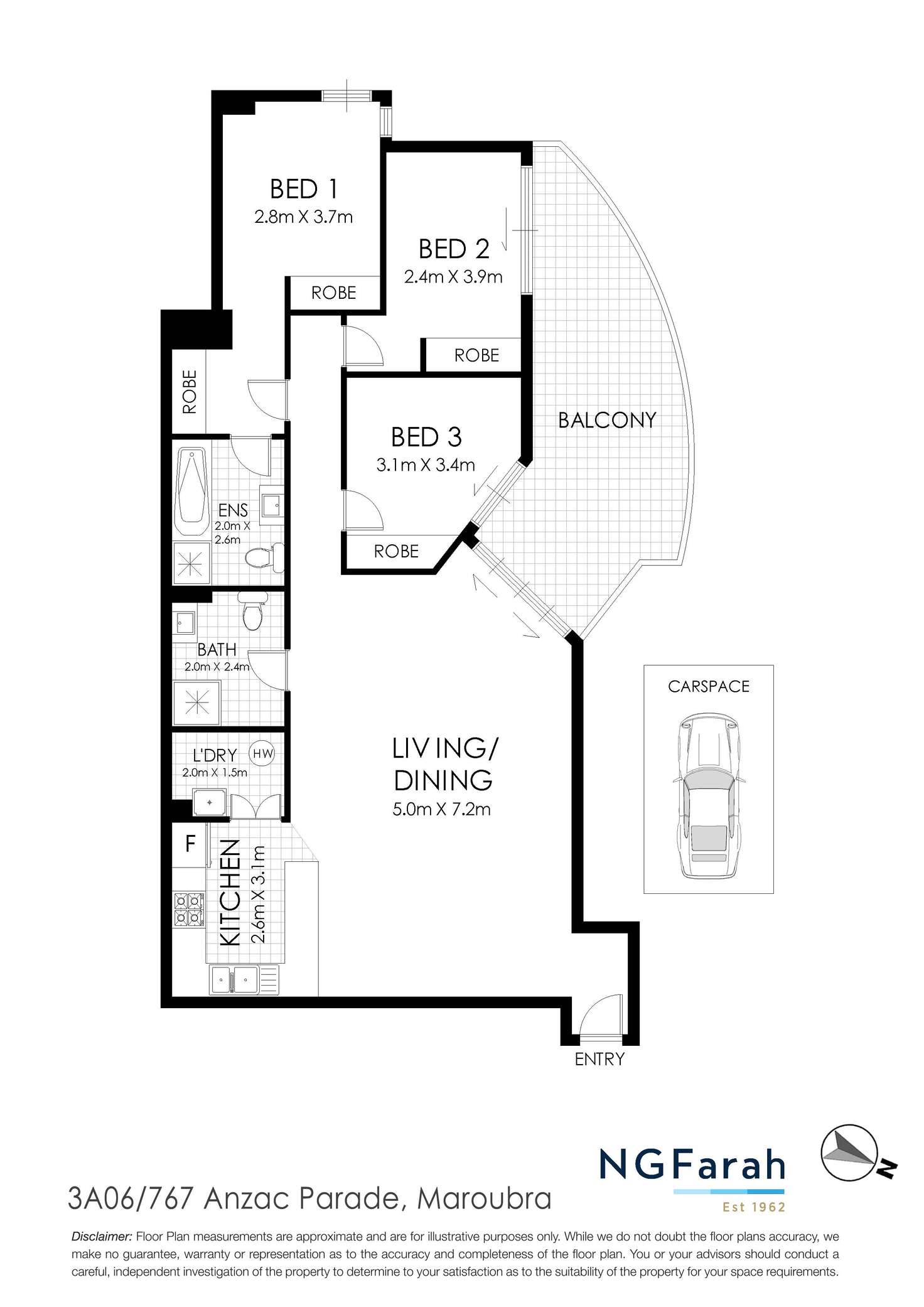 Floorplan of Homely apartment listing, 3A06/767 Anzac Parade, Maroubra NSW 2035