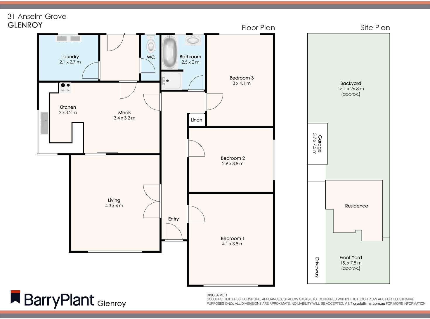 Floorplan of Homely house listing, 31 Anselm Grove, Glenroy VIC 3046