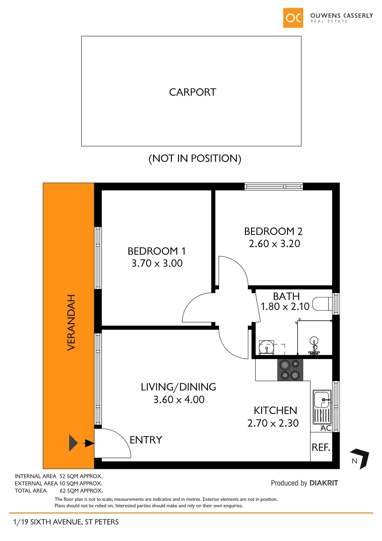 Floorplan of Homely unit listing, 1/19 Sixth Avenue, St Peters SA 5069