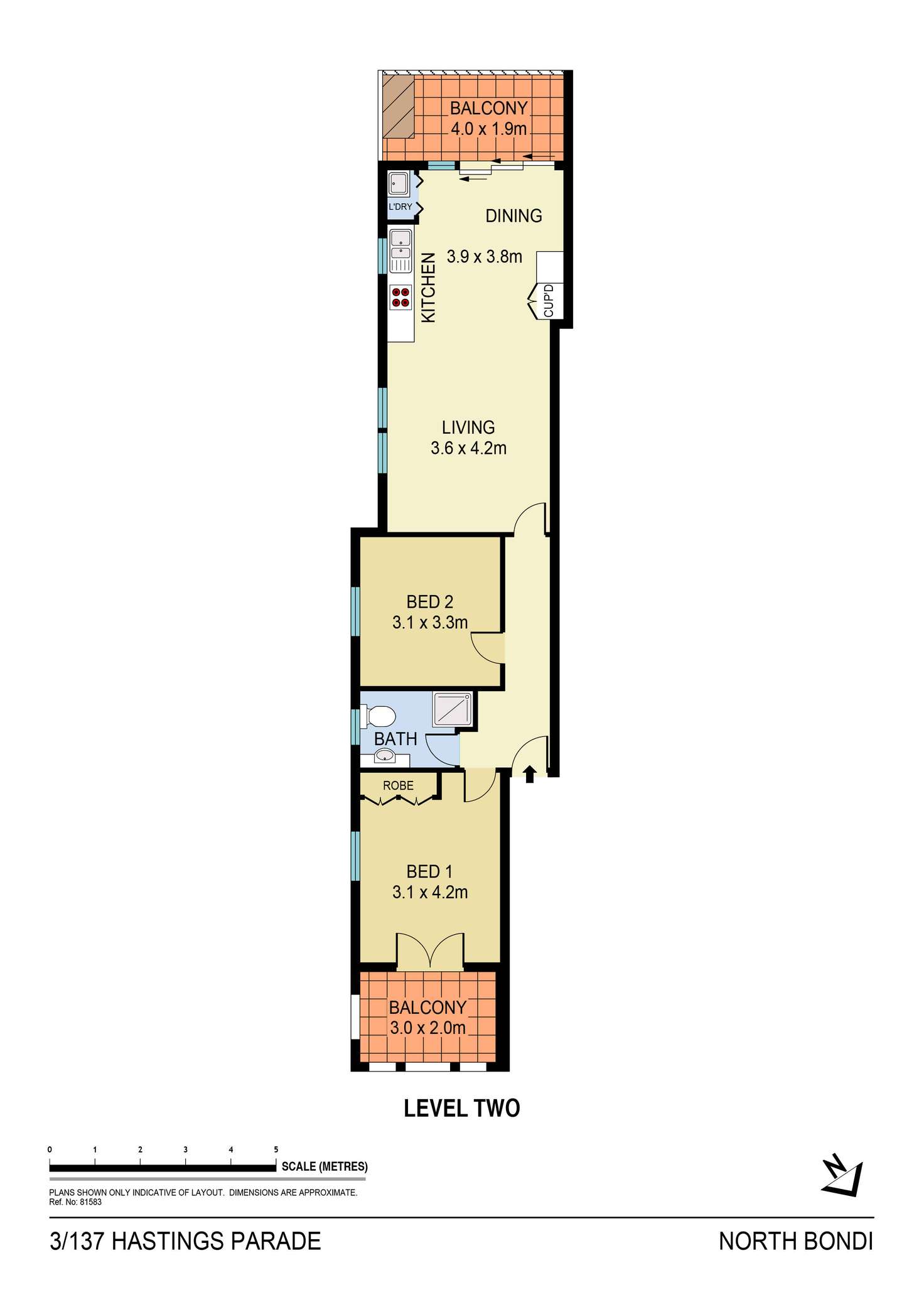 Floorplan of Homely apartment listing, 3/137 Hastings Parade, North Bondi NSW 2026
