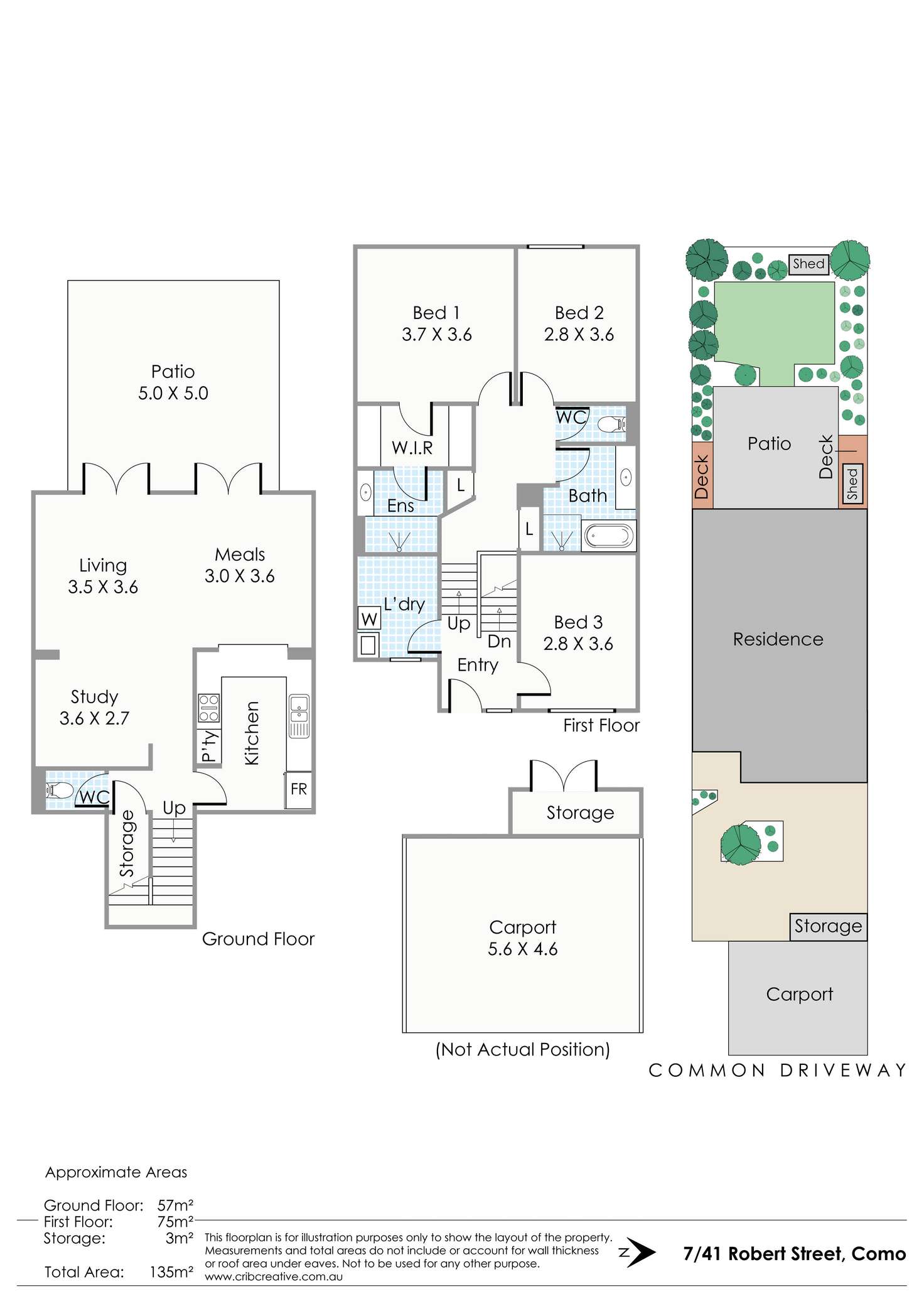 Floorplan of Homely townhouse listing, 7/41 Robert Street, Como WA 6152