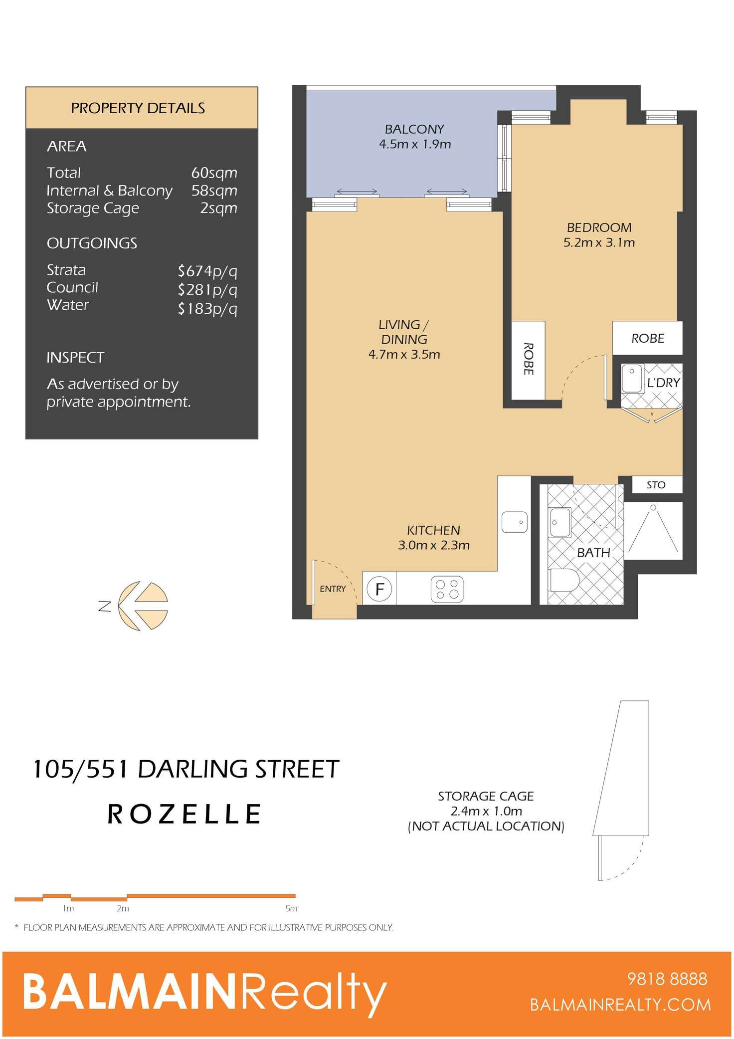 Floorplan of Homely apartment listing, 105/551 Darling Street, Rozelle NSW 2039