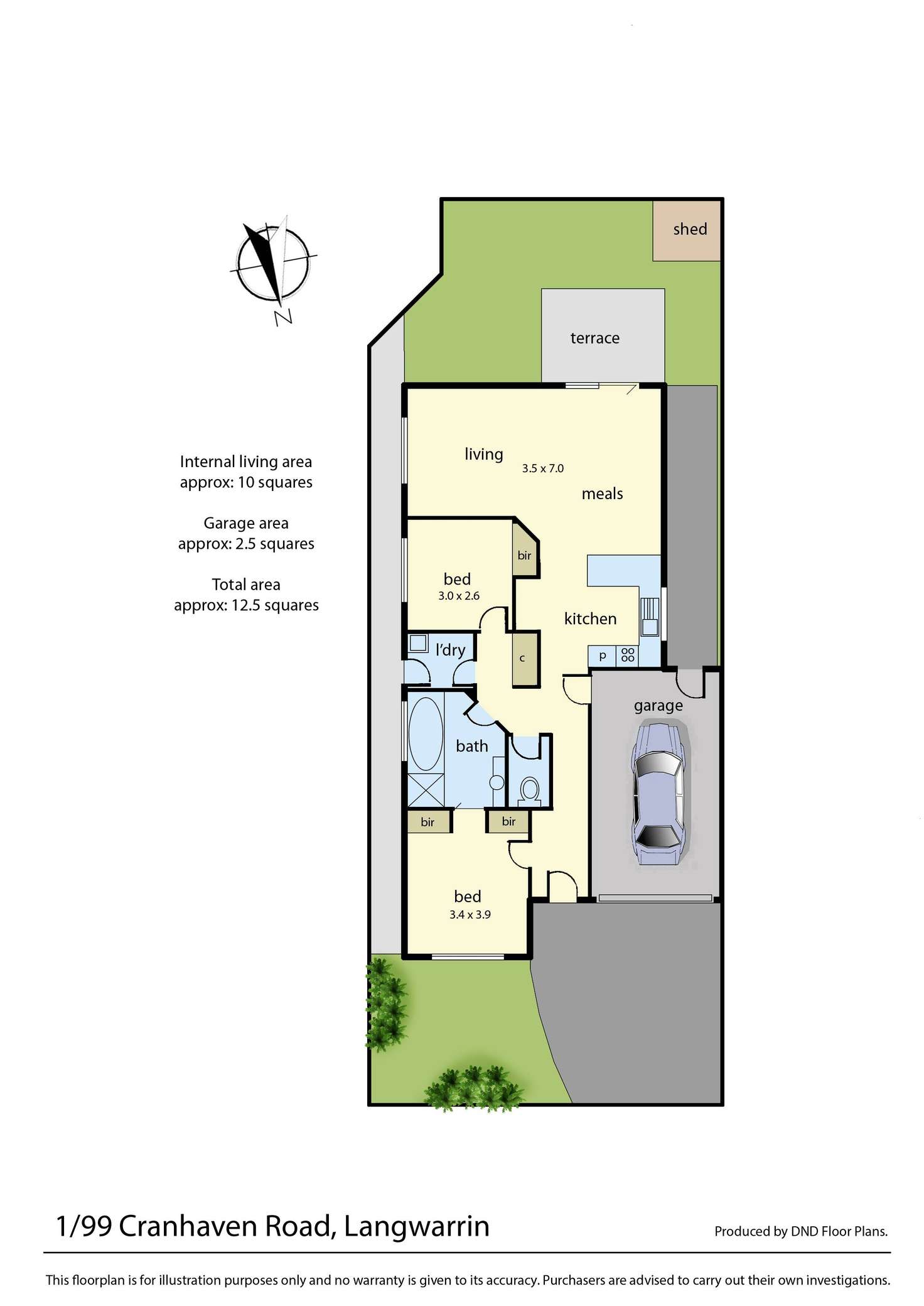 Floorplan of Homely unit listing, 1/99 Cranhaven Road, Langwarrin VIC 3910