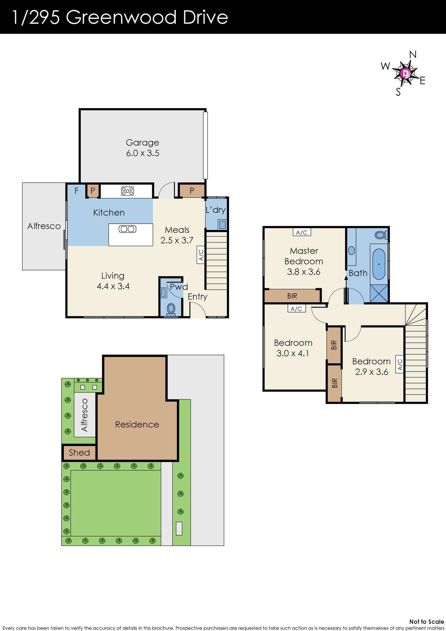 Floorplan of Homely townhouse listing, 1/295 Greenwood Drive, Watsonia VIC 3087