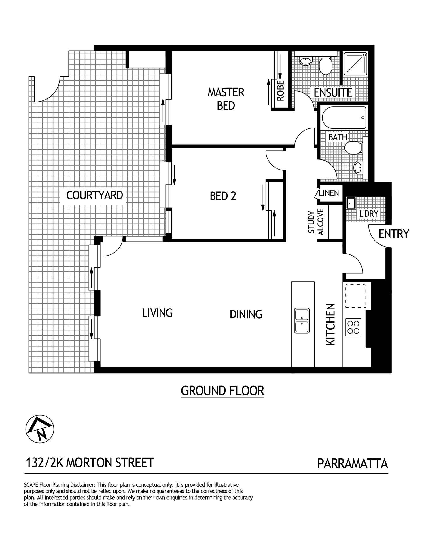 Floorplan of Homely apartment listing, 132/2K Morton Street, Parramatta NSW 2150