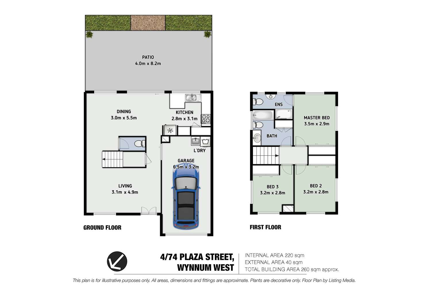 Floorplan of Homely townhouse listing, 4/74 Plaza Street, Wynnum West QLD 4178