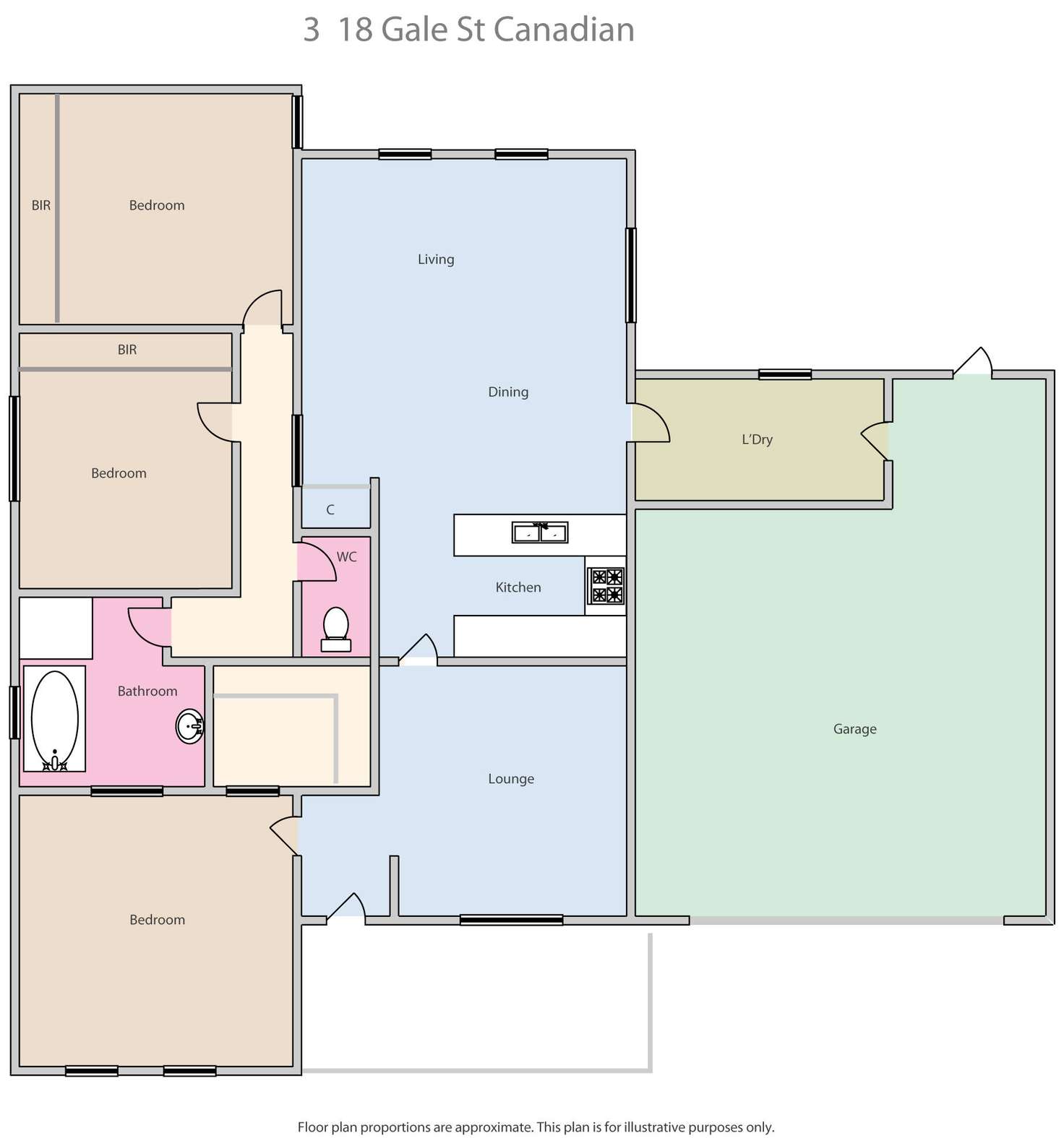 Floorplan of Homely townhouse listing, 3/18 Gale Street, Canadian VIC 3350