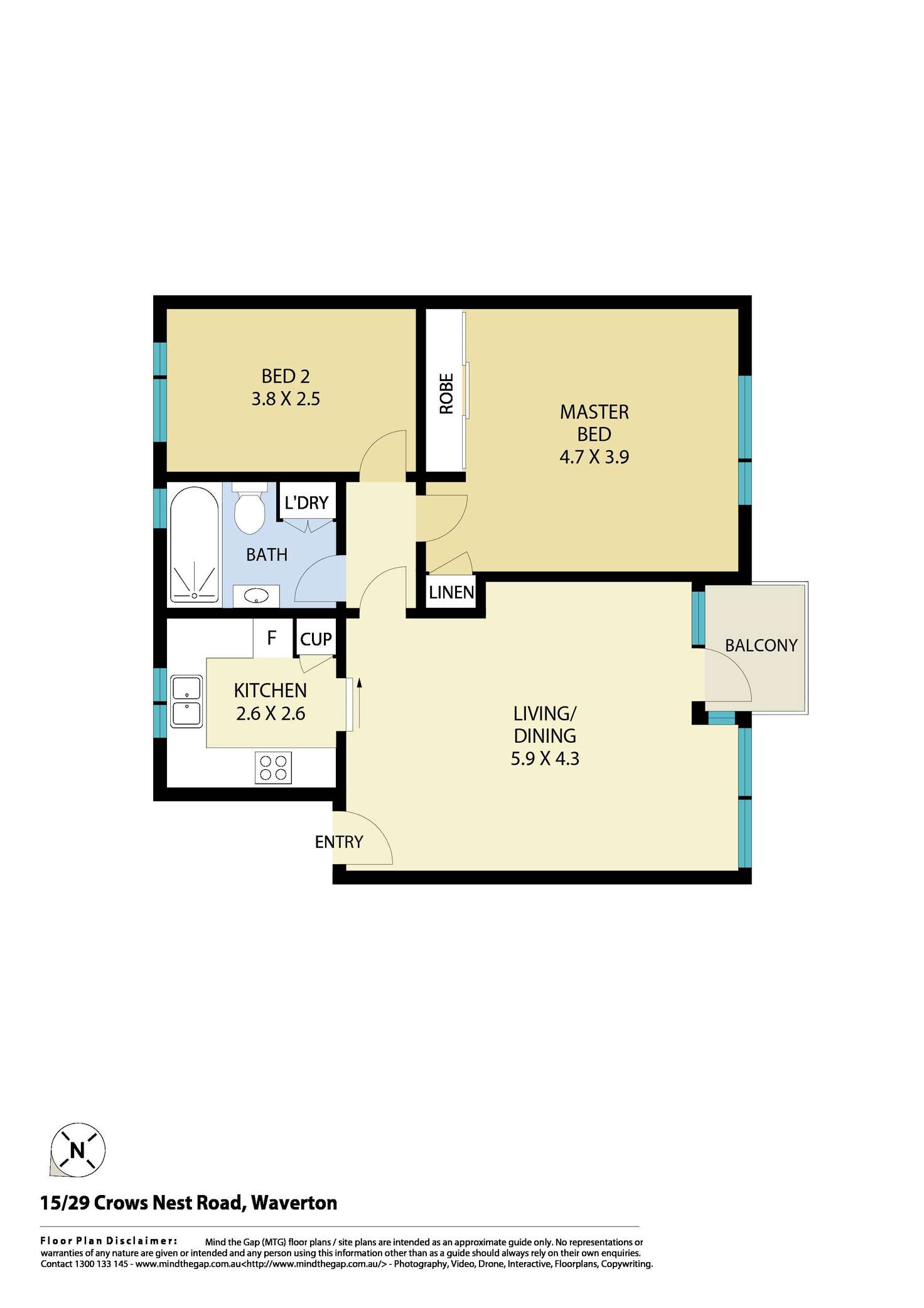 Floorplan of Homely apartment listing, 15/29 Crows Nest Road, Waverton NSW 2060