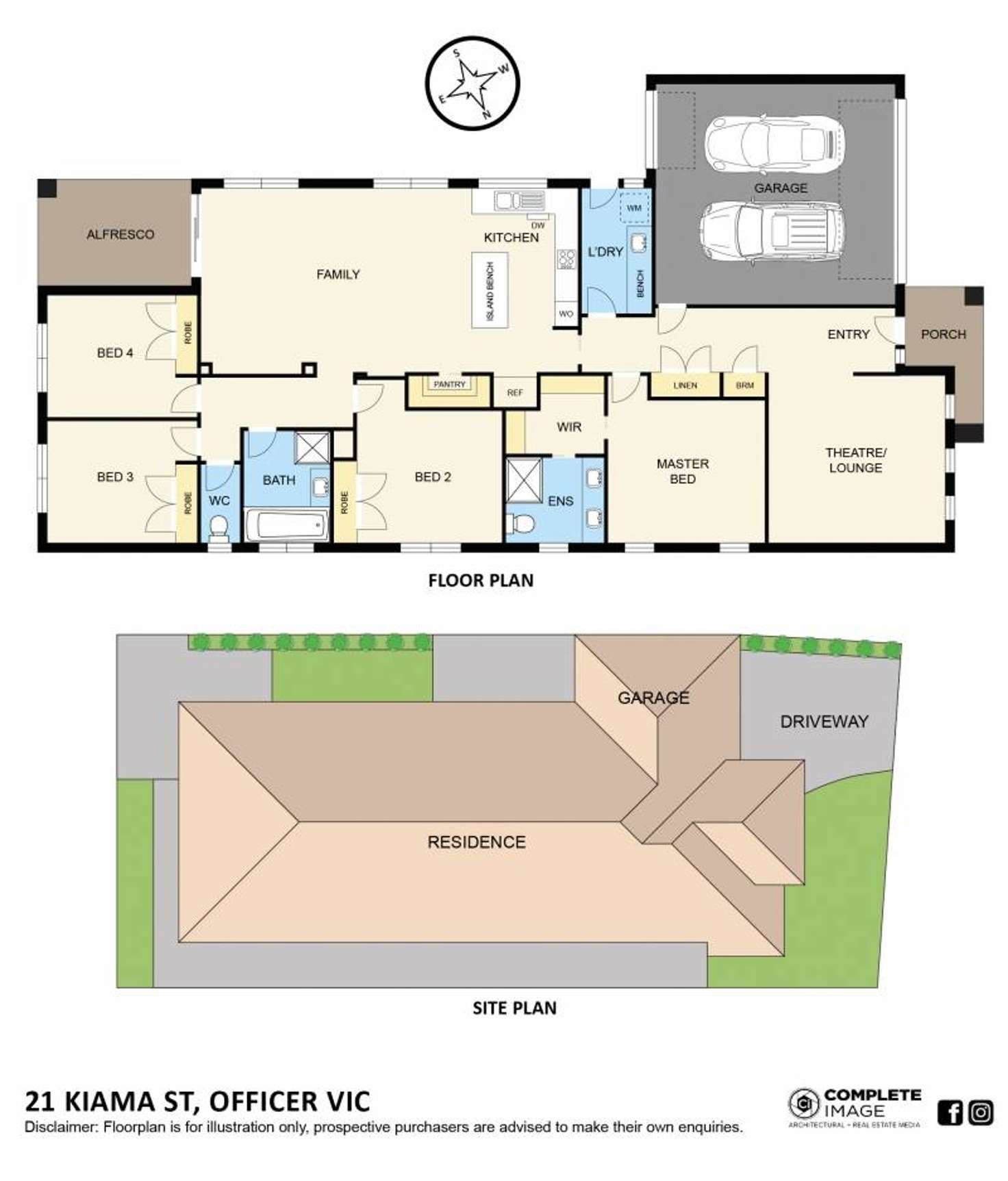 Floorplan of Homely house listing, 21 Kiama Street, Officer VIC 3809